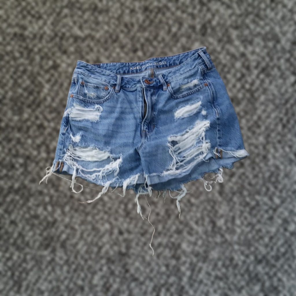 American Eagle Outfitters VINTAGE American Eagle Outfitters Tomgirl Short Denim Shorts Womens 8 blue stretch denim Casual 90s Boys? Size 30" / US 8 / IT 44 - 1 Thumbnail