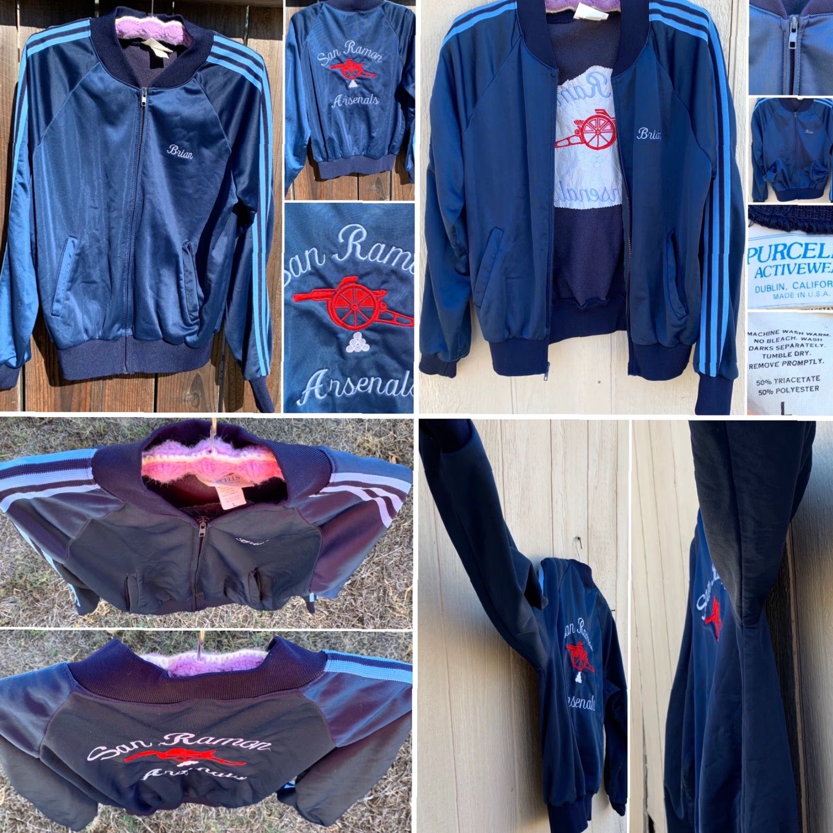 Vintage VINTAGE Purcells Activewear Track Jacket San Ramon Arsenals L Blue Men's Shirt or Jacket Size US L / EU 52-54 / 3 - 3 Thumbnail