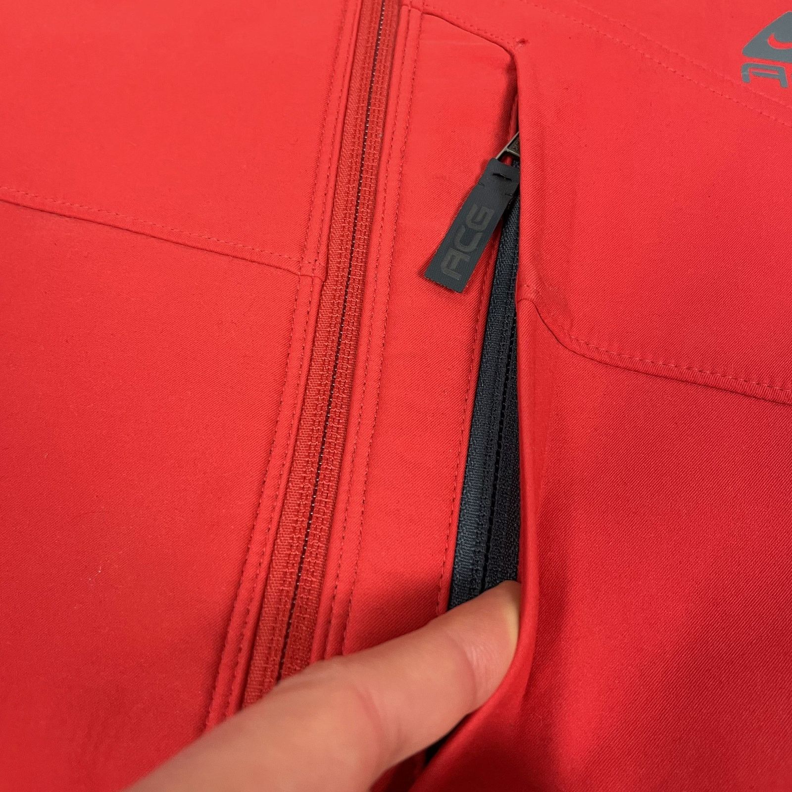 Nike × Nike ACG × Vintage Nike ACG Womens Red Fleece Lined Full Zip Jacket Medium 8-10 Size M / US 6-8 / IT 42-44 - 5 Thumbnail