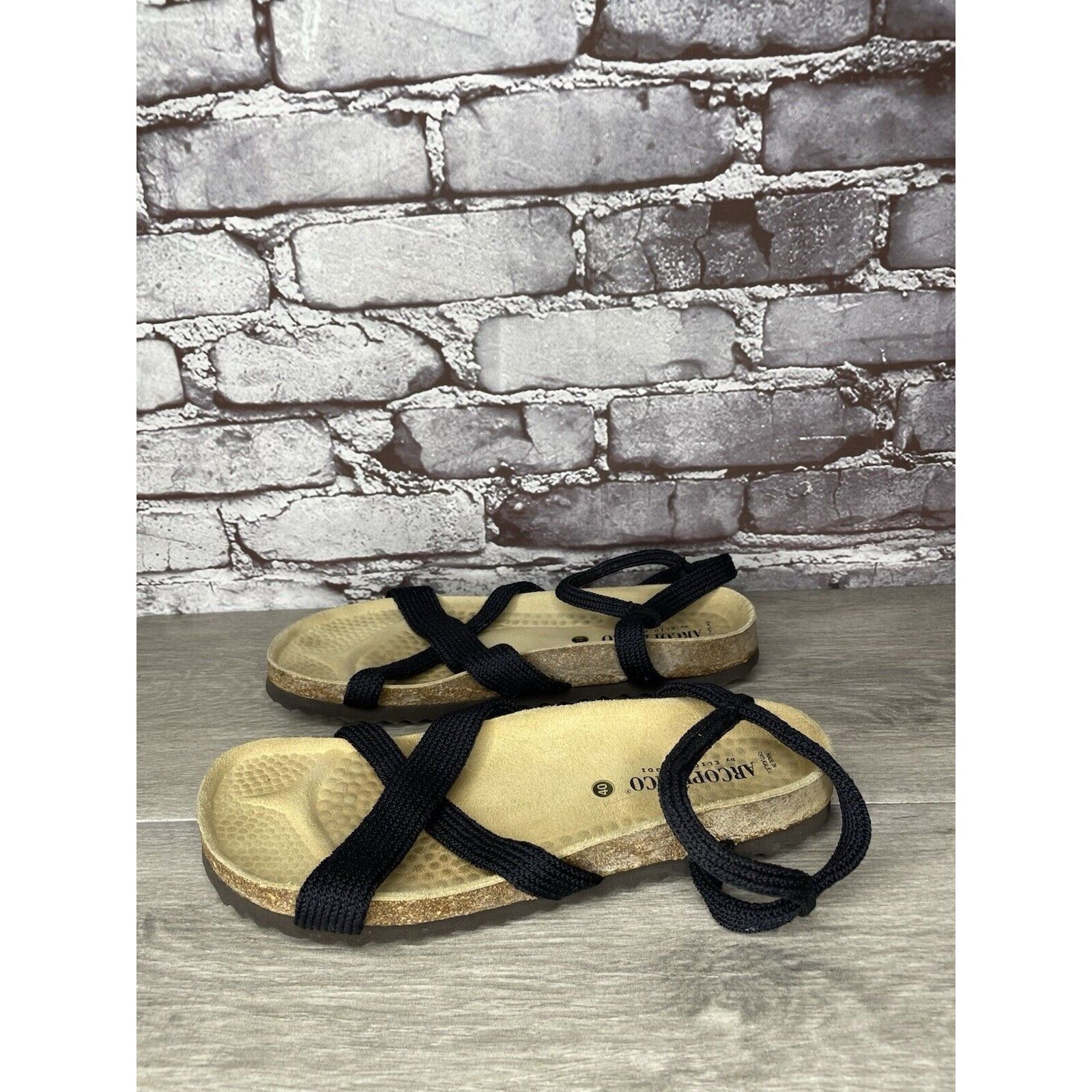 Other Arcopedico Salute Navy Blue Fabric Nylon Cross Strap Cork Sa Size US 9.5 / IT 39.5 - 16 Thumbnail
