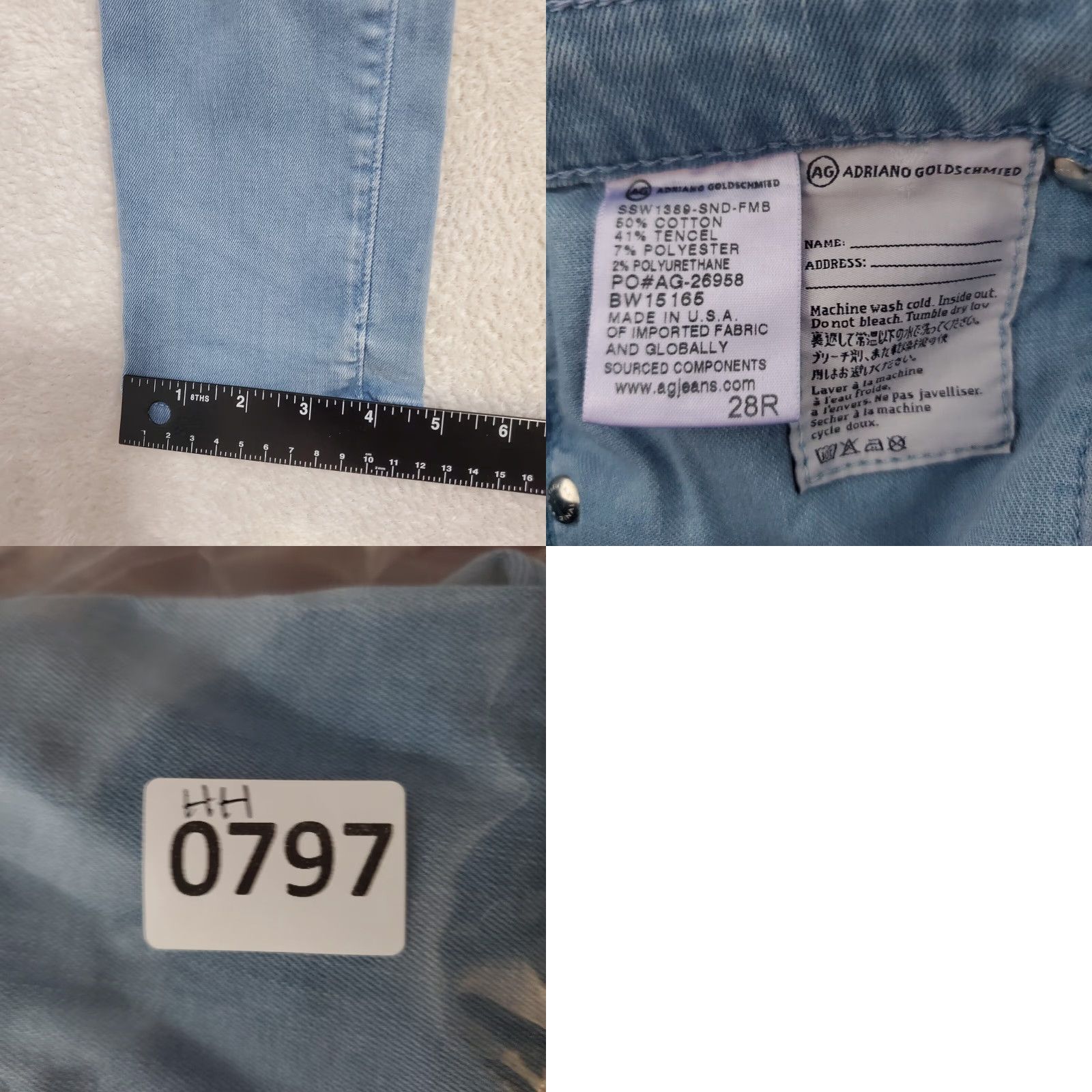 Vintage AG Adriano Goldschmied Womens Jeans 28R Blue The Legging Ankle Super Skinny Size 28" / US 6 / IT 42 - 9 Thumbnail
