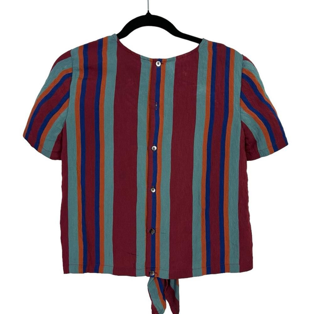 Madewell Madewell l Button-Back Tie Tee in Rosalinda Stripe XXS Size XXS / US 00 / IT 34 - 8 Thumbnail