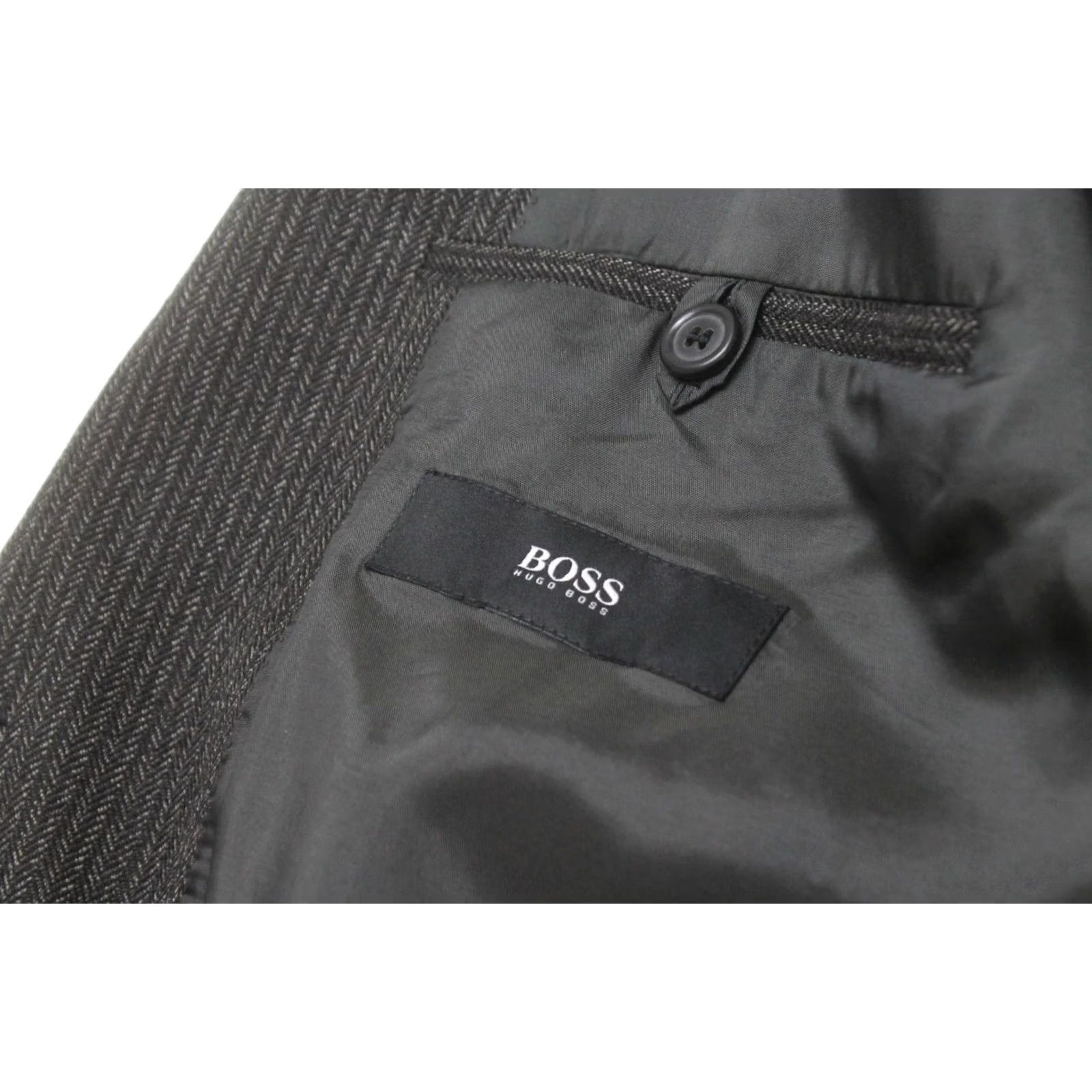 Hugo Boss HUGO BOSS Maxwell Blazer Men's US 40R Virgin Wool Lined Single Breasted Blazer Black Wool Notch Lapel 2 Buttons 80s Size 40R - 7 Thumbnail