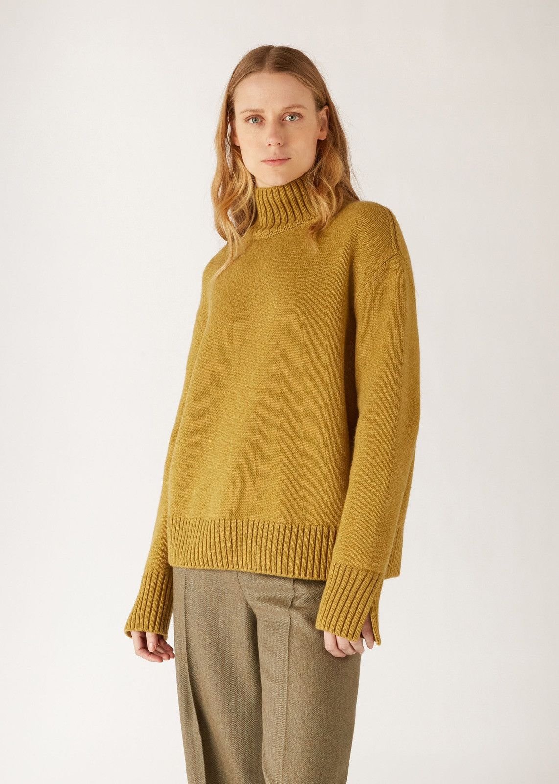 Loro Piana o1srvl11e0125 Parksville High-Neck Sweater in Mustard Size S / US 4 / IT 40 - 3 Thumbnail