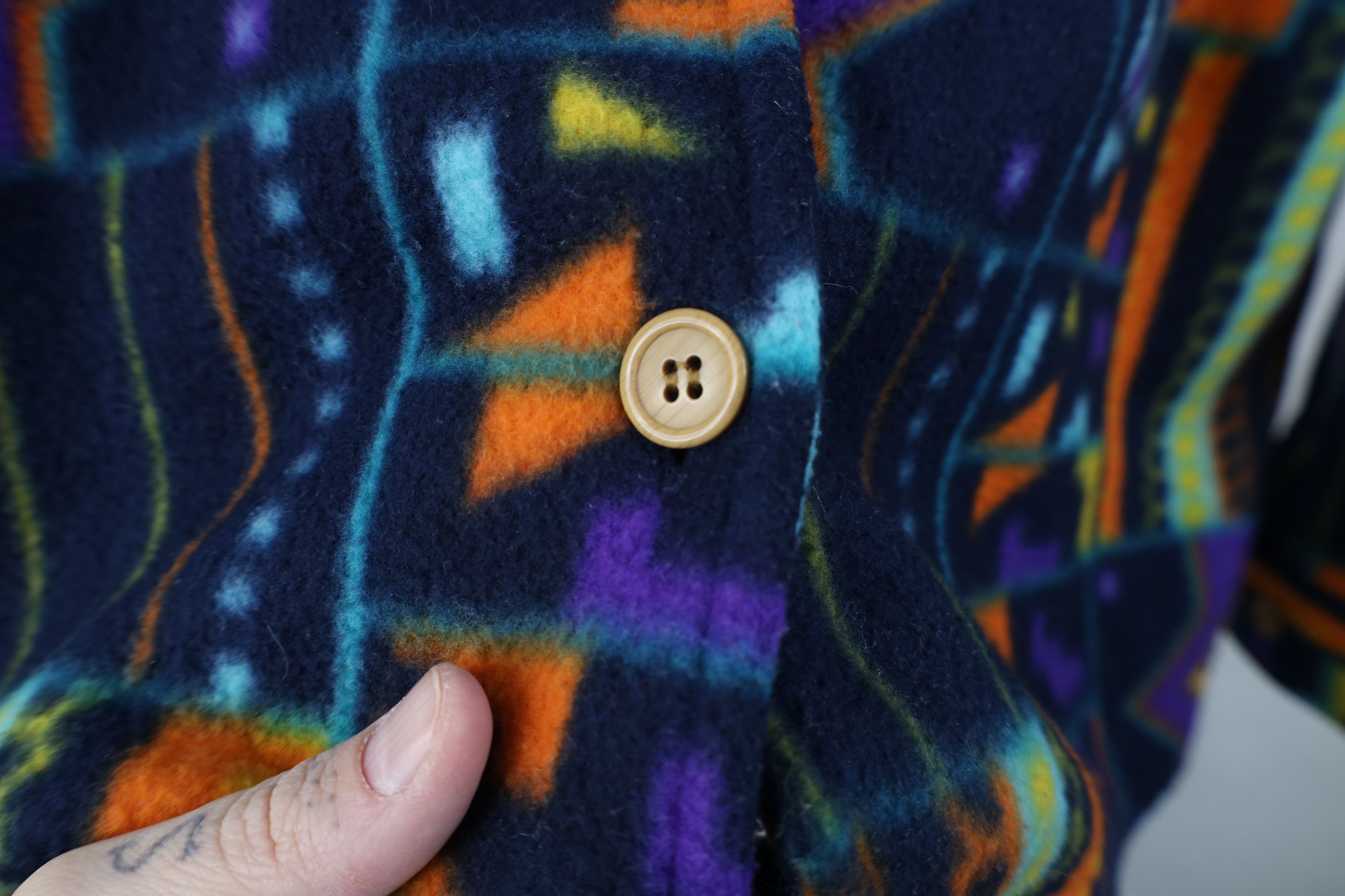 Vintage Vintage 90s Streetwear Southwestern Fleece Shirt Jacket Size M / US 6-8 / IT 42-44 - 6 Thumbnail