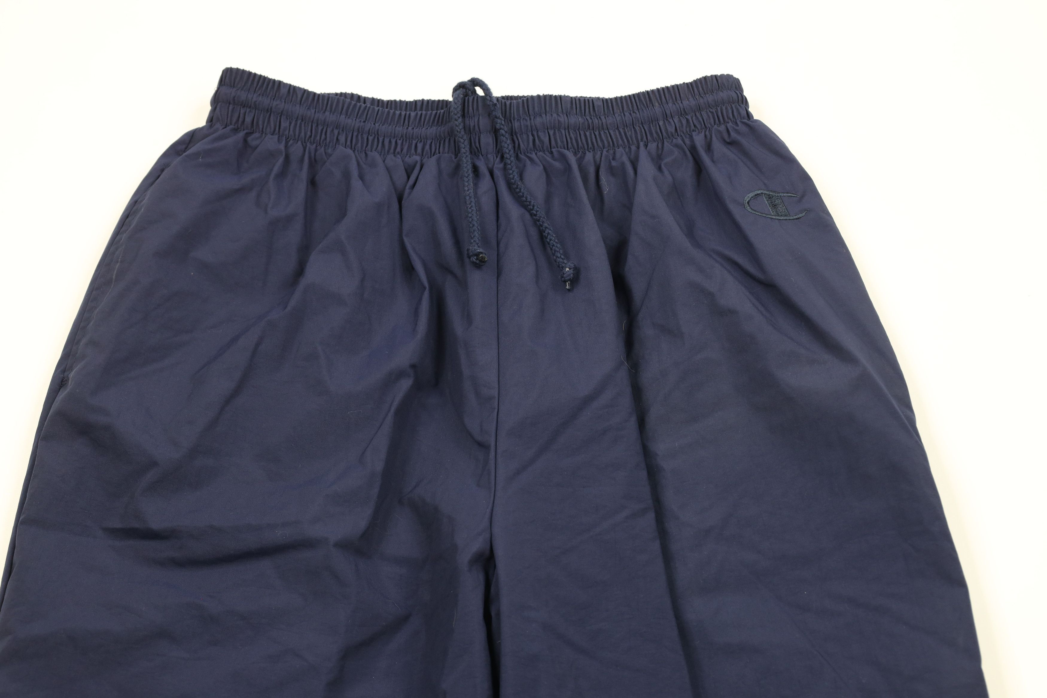 Champion × Vintage Vintage 90s Champion Lined Cuffed Nylon Joggers Pants Blue Size US 36 / EU 52 - 2 Thumbnail