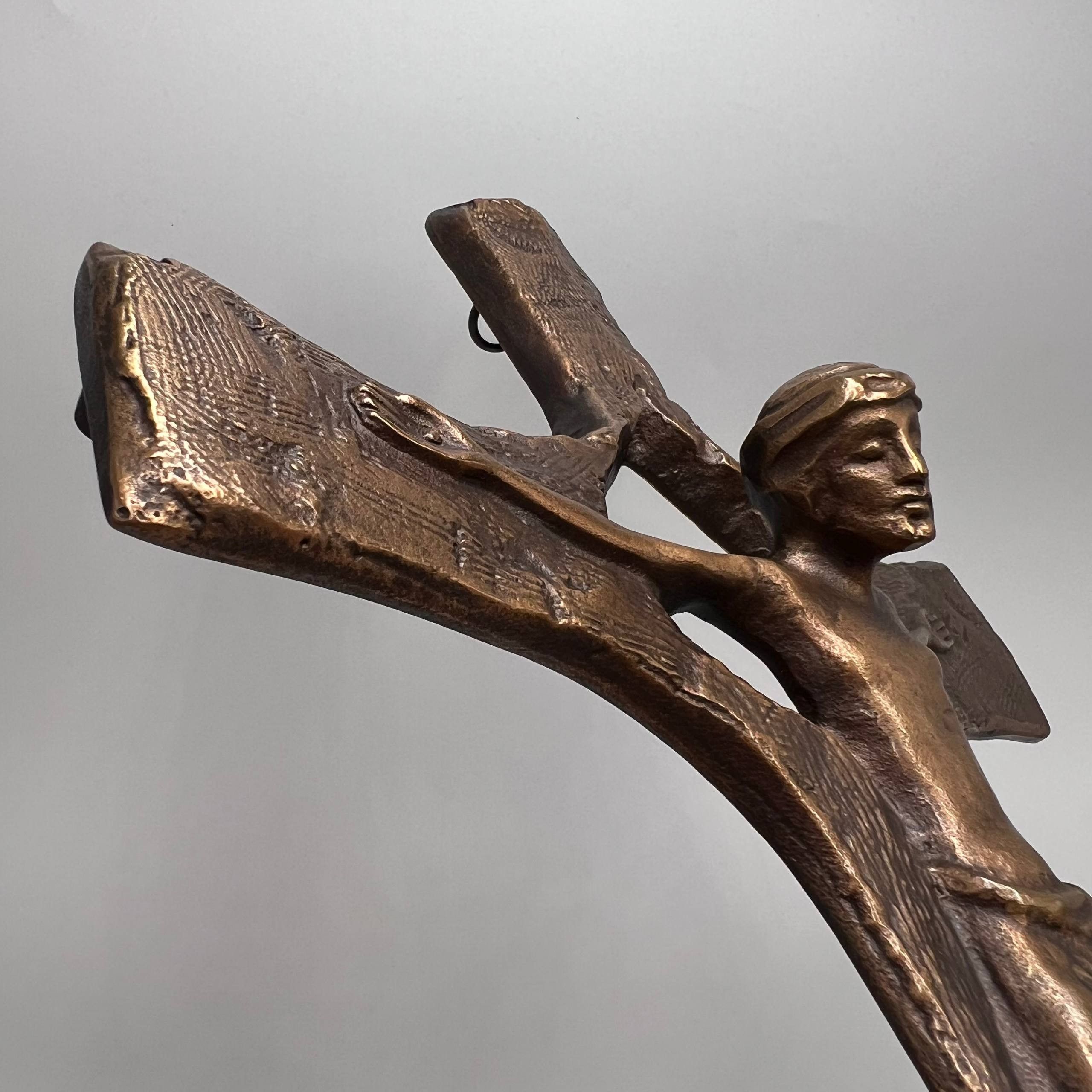 Vintage Vintage Solid Bronze Crucifix Large 30x20 Jesus Cross Gift Size ONE SIZE - 8 Thumbnail