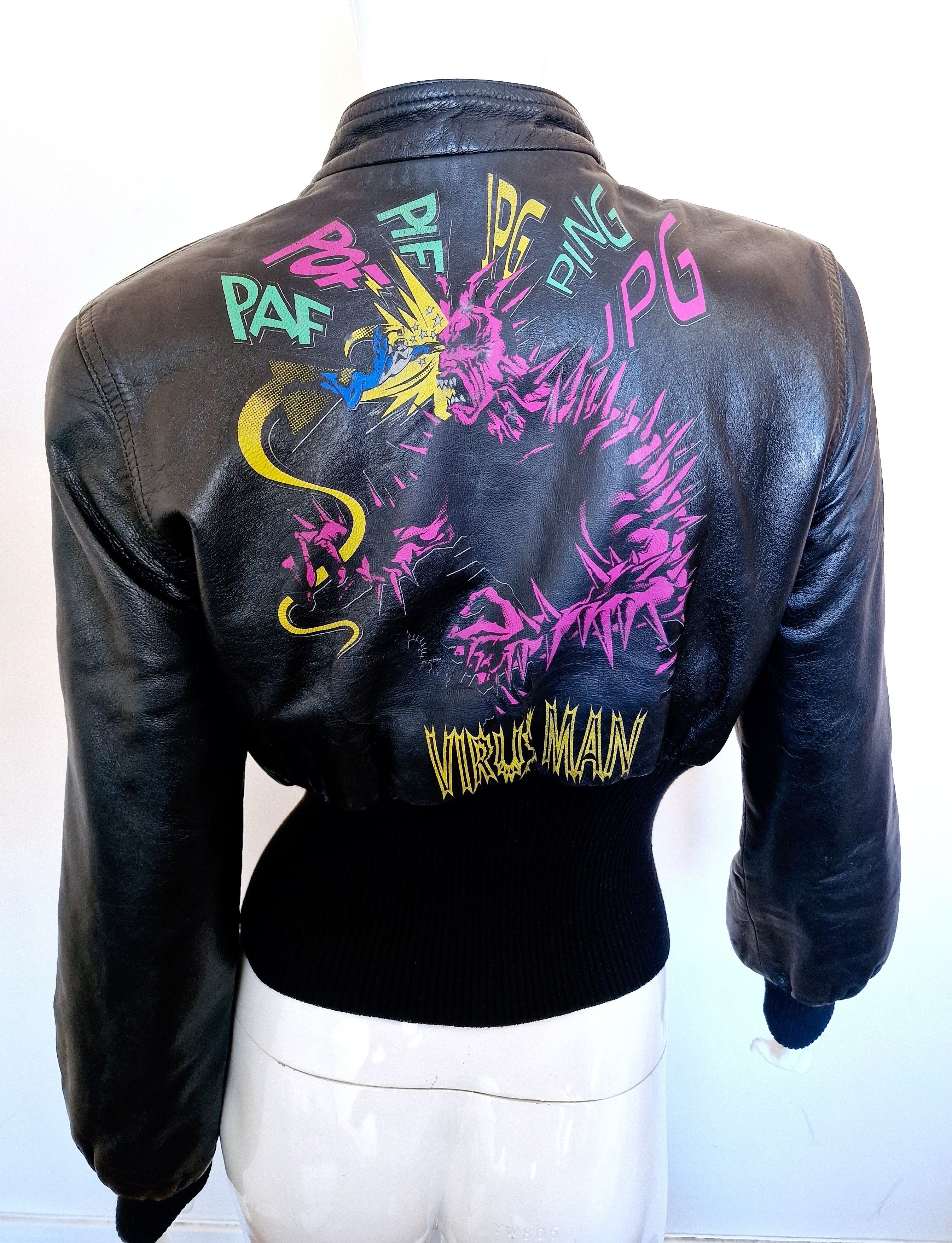 Jean Paul Gaultier Jean Paul Gaultier F/W 1995 Virus Leather XS Small Jacket Size S / US 4 / IT 40 - 6 Thumbnail