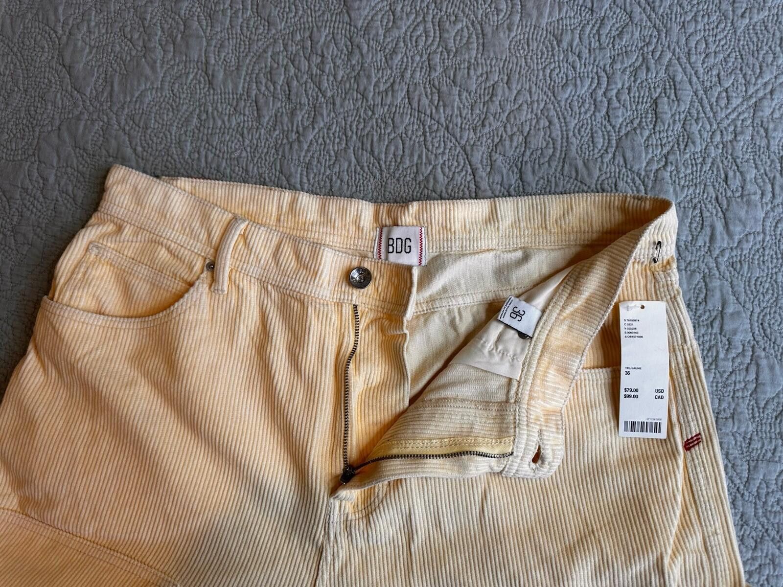 Bdg Urban Outfitters BDG Beige Corduroy Carpenter Pants 36W Size US 36 / EU 52 - 3 Thumbnail