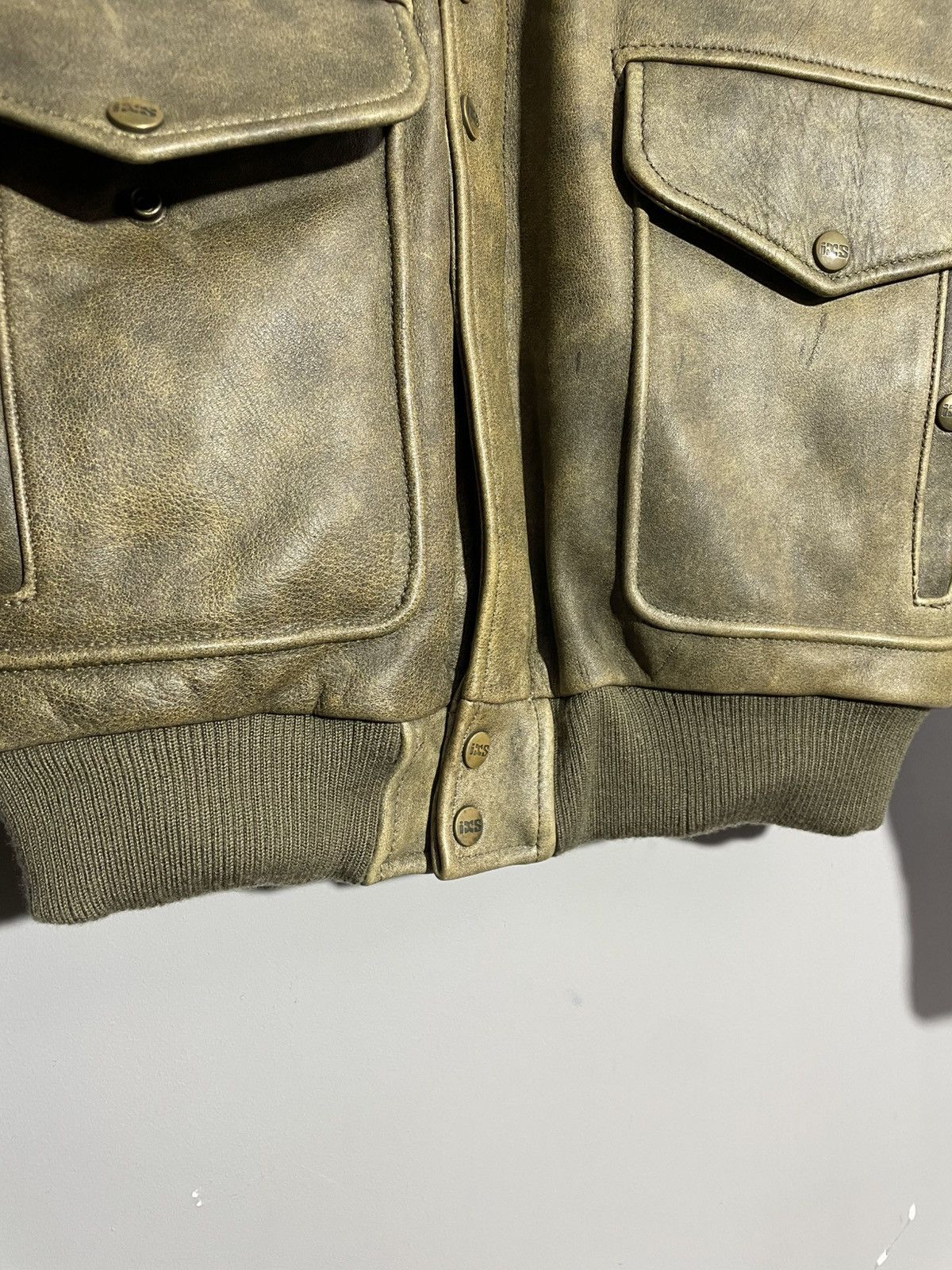 Japanese Brand × Vintage Vintage IXS Leather MA-1 style Bomber Jacket Avant Gard Size US M / EU 48-50 / 2 - 12 Thumbnail