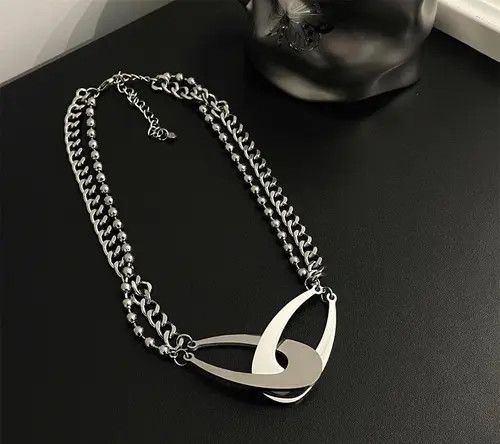 Jewelry y2k / Cyberpunk - Silver Statement Necklace Size ONE SIZE - 7 Thumbnail
