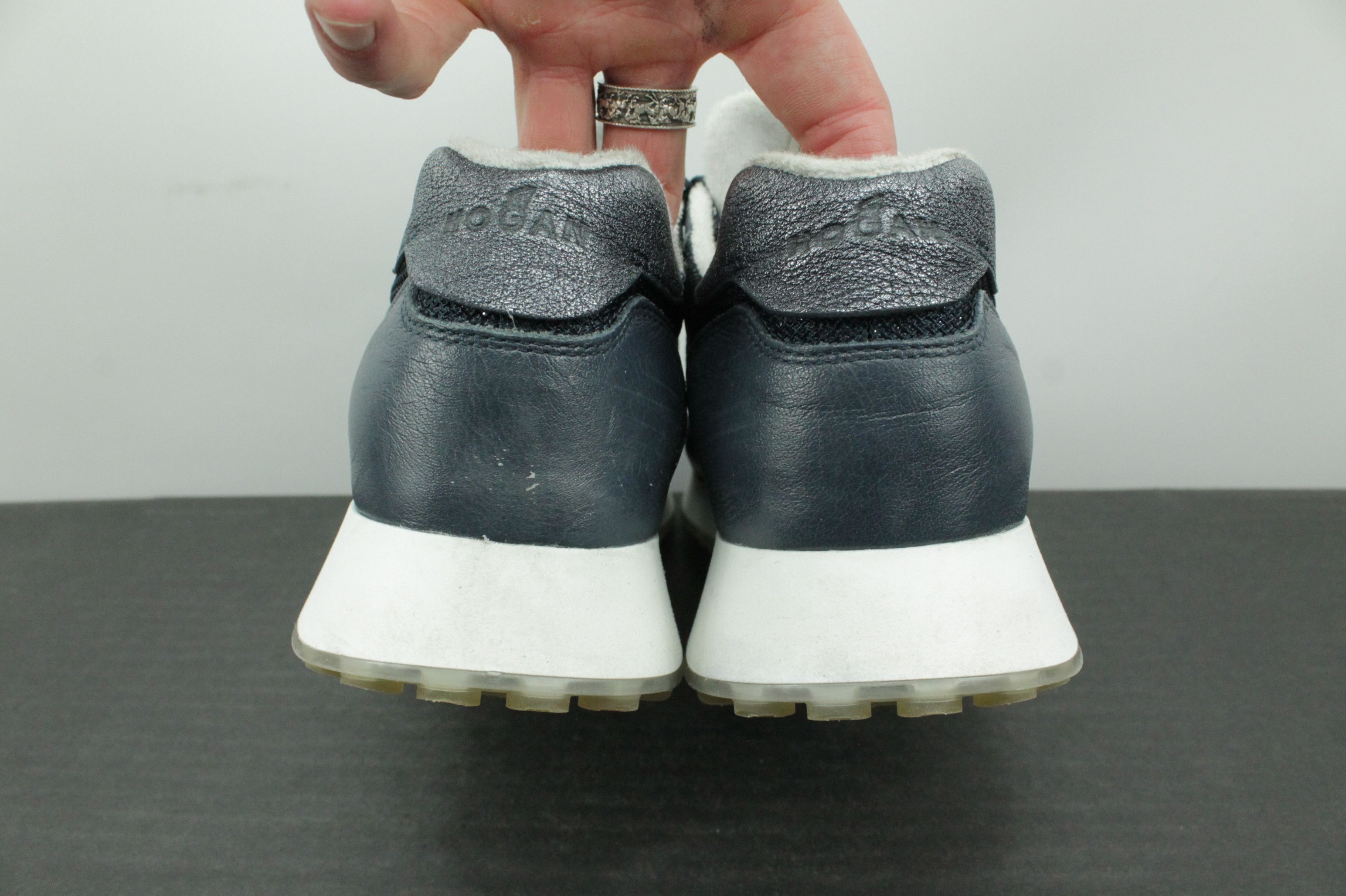 Hogan Hogan H86 Run Navy Leather Training Shoes Women's Size US 10 / IT 40 - 6 Thumbnail