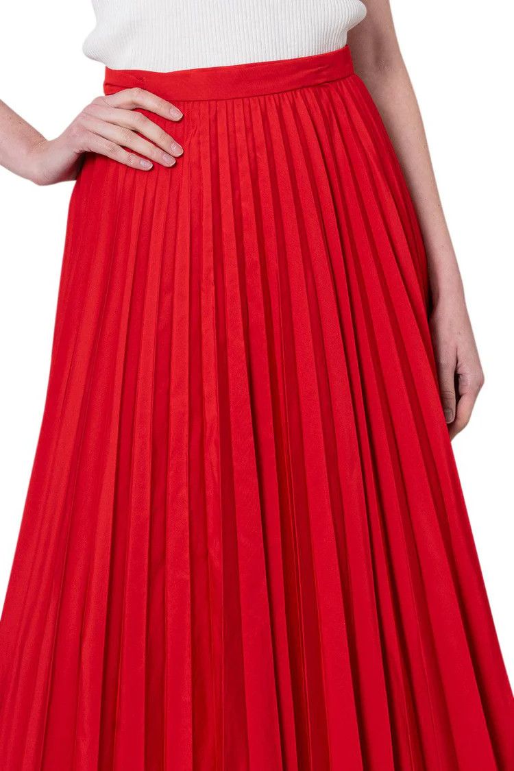 Valentino o1y0326 Midi Skirt in Red Size 26" / US 2 / IT 38 - 2 Thumbnail