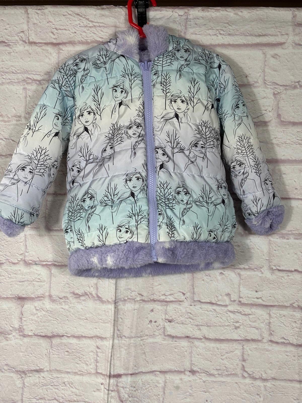 Cold World Frozen Goods Disney Frozen Reversible Kids Jacket with Elsa Print 3T Size ONE SIZE - 1 Thumbnail