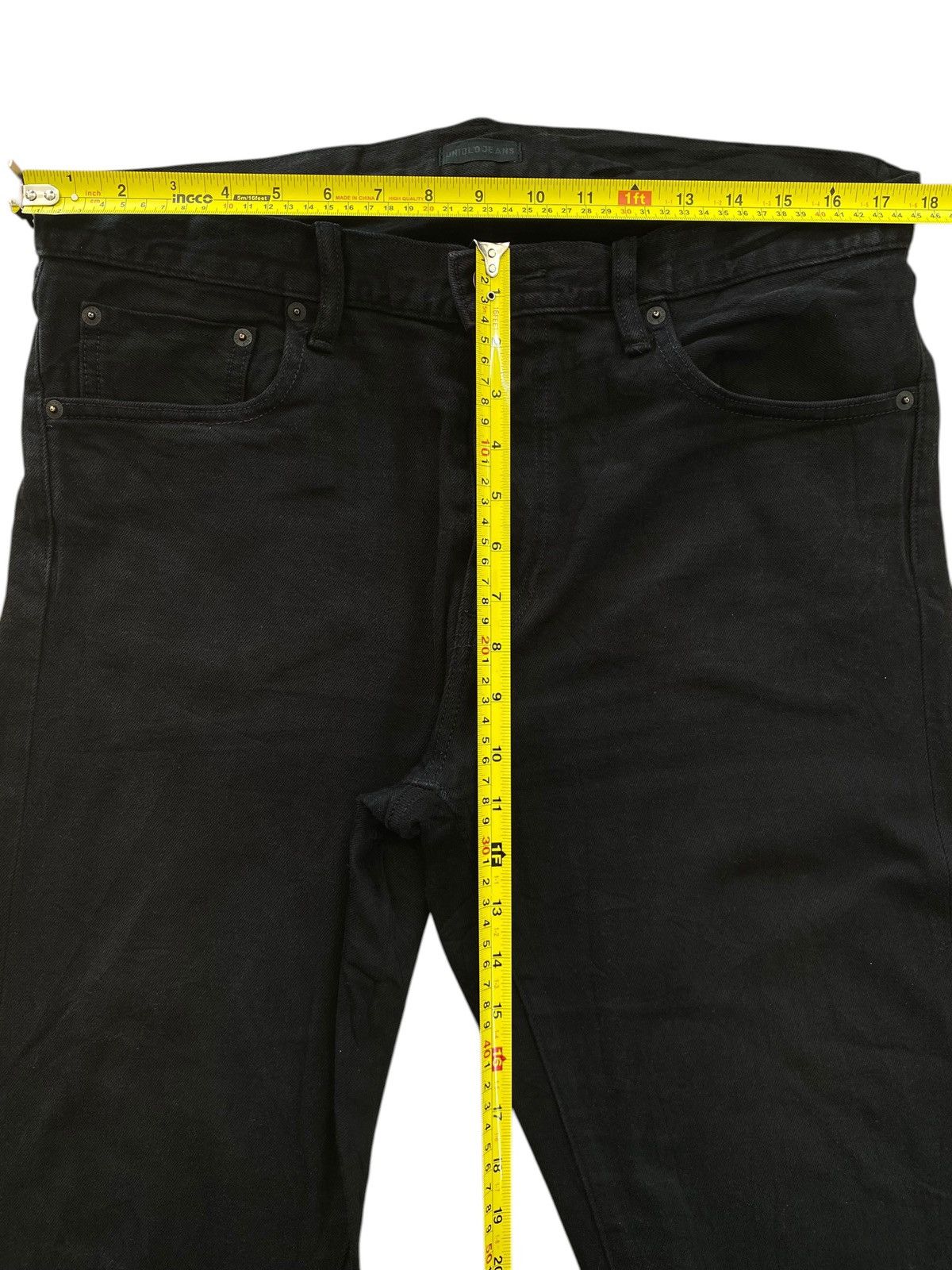 Uniqlo Uniqlo X Selvedge Black Wash Style Straight Leg Jeans Size US 36 / EU 52 - 6 Thumbnail