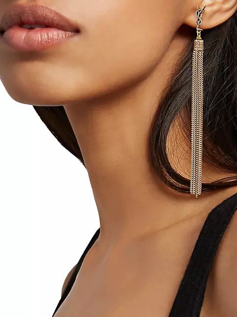 Saint Laurent Paris o1b1hav110924 Size: OS / Loulou Chain Tassels in Light Gold Size ONE SIZE - 2 Thumbnail