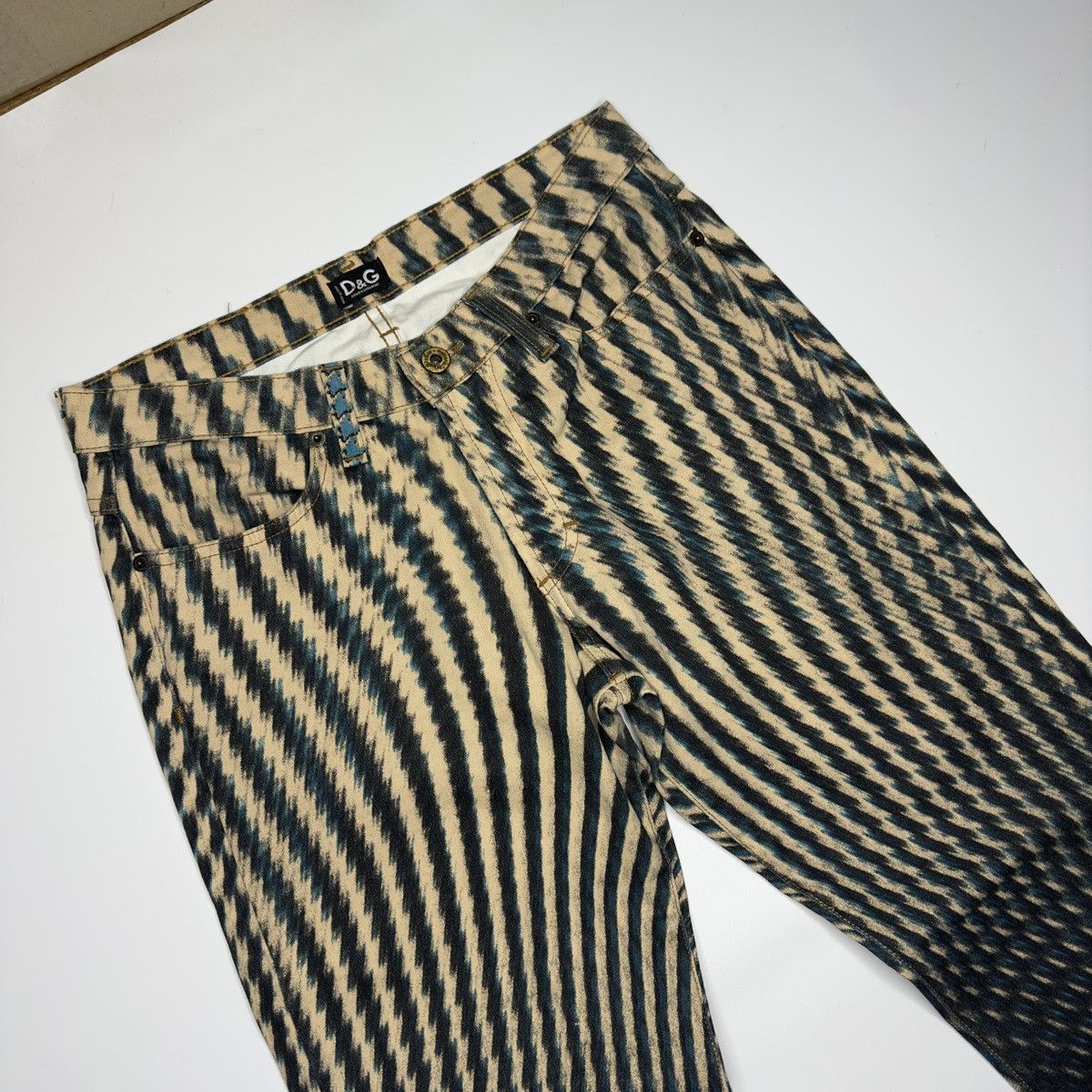 Dolce & Gabbana Vintage Dolce & Gabbana Striped Pattern Jeans – Size 28/42 Size 28" / US 6 / IT 42 - 3 Thumbnail
