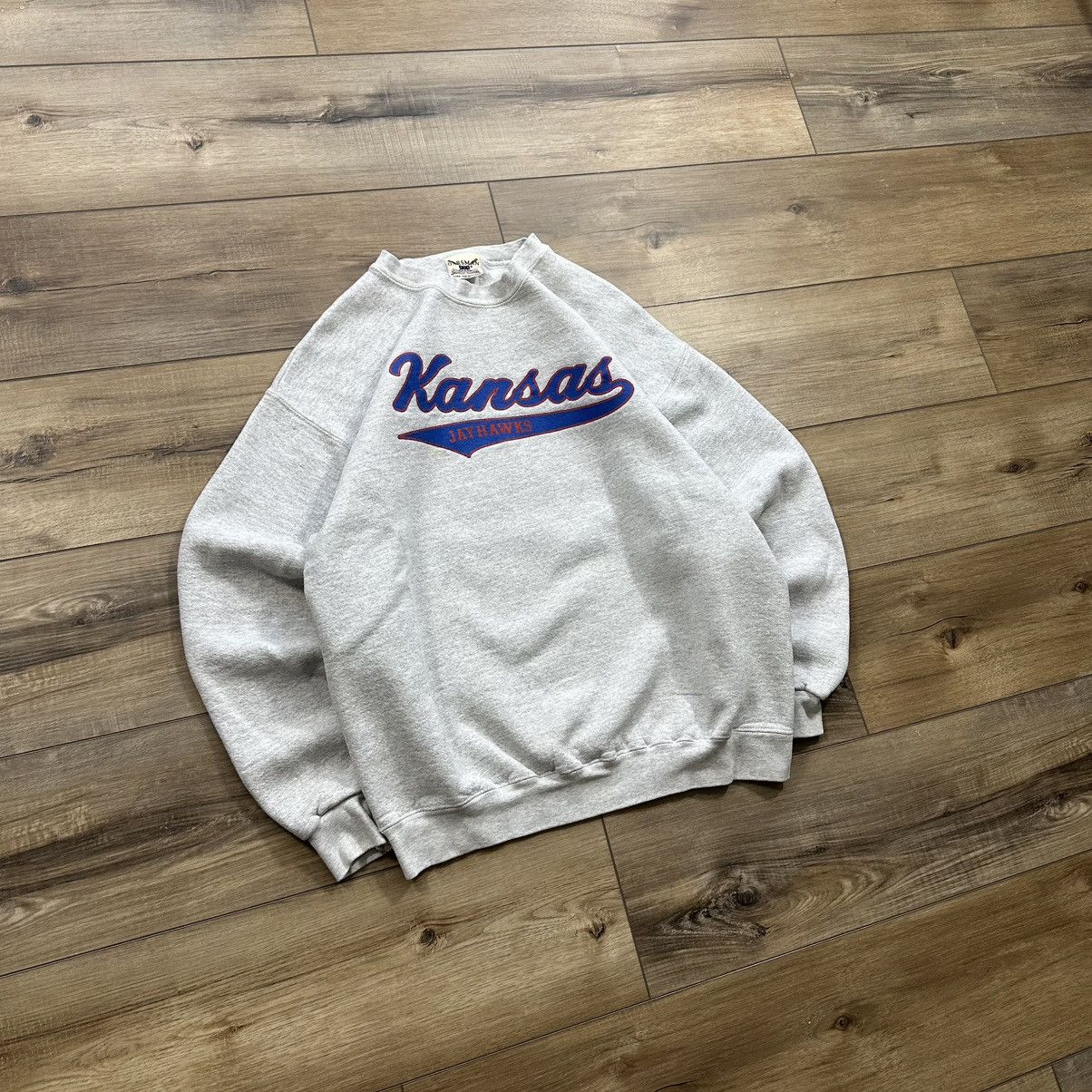 NCAA Vintage 90s Oarsman Kansas Jayhawks Crewneck Sweatshirt Size US L / EU 52-54 / 3 - 2 Thumbnail