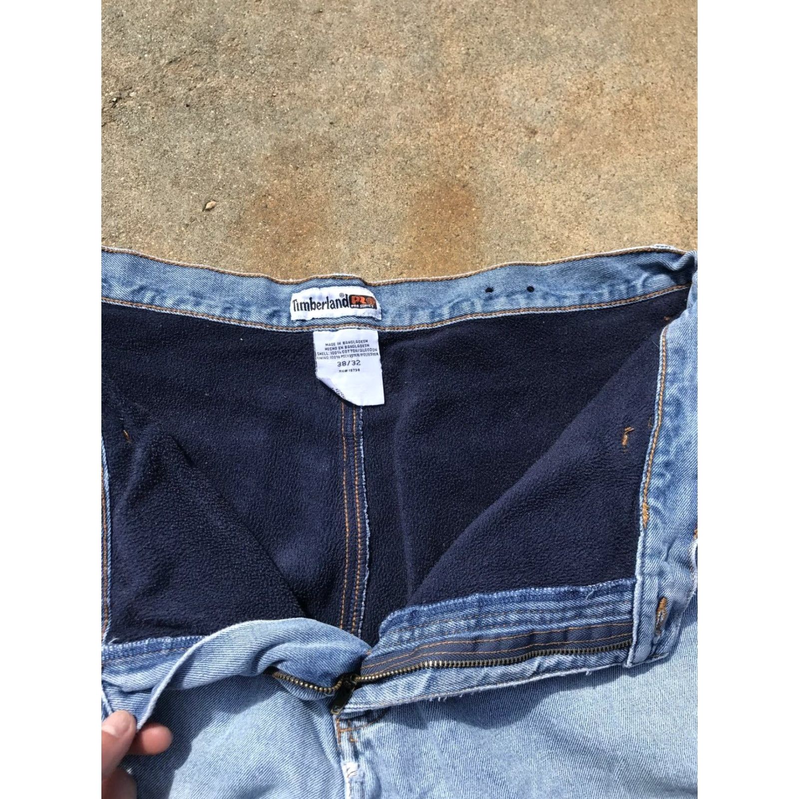 Timberland VINTAGE Timberland Pro Series Fleece Lined Insulated Jeans Men's 36 Blue Workwear Carpenter Straight Size 38 x 32 Size US 36 / EU 52 - 2 Thumbnail