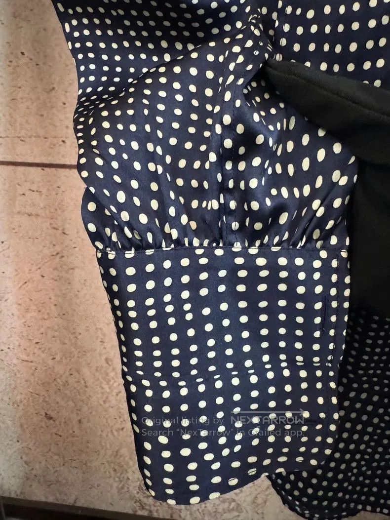 Saint Laurent Paris Saint Laurent Blue Polka Dot Silk Shirt. Size US M / EU 48-50 / 2 - 3 Thumbnail