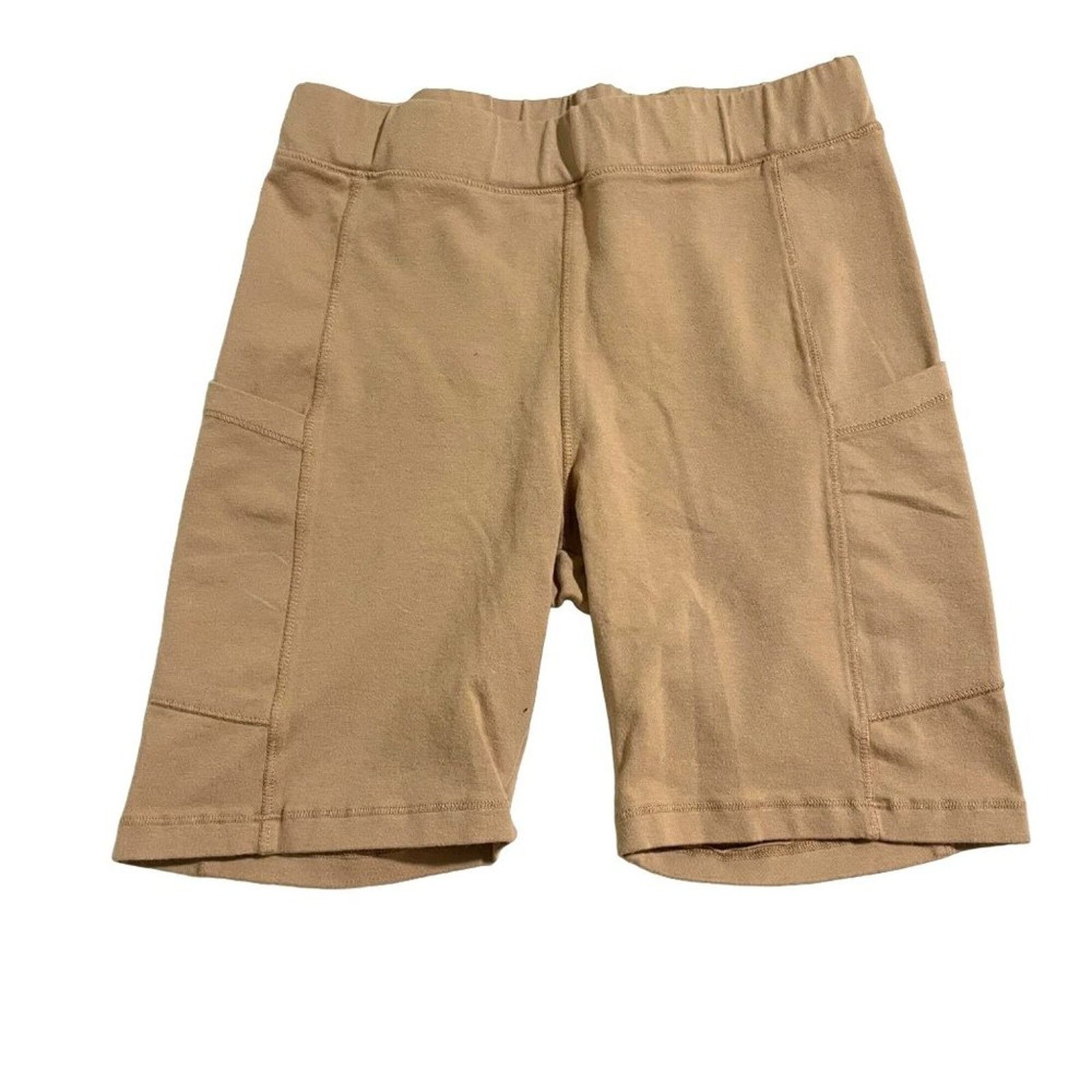 MONROW Monrow Womens Biker Shorts Pockes Soff Medium NWT Beige Size 24" / US 00 / IT 34 - 1 Thumbnail