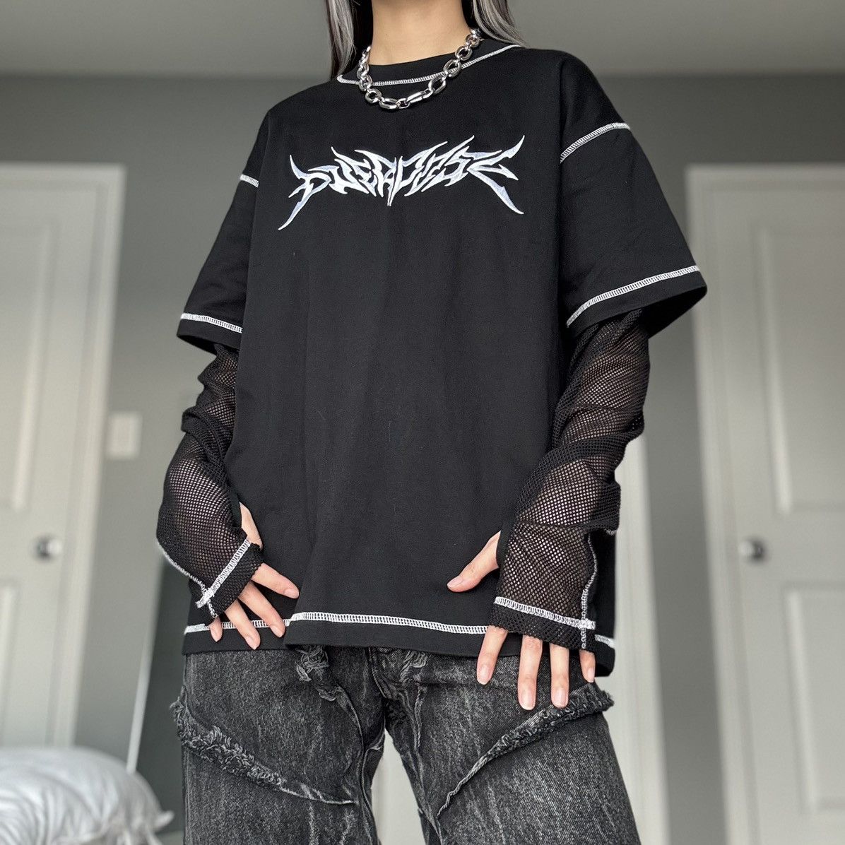 Other OVERDOSE Layered Heavy Metal Mesh Longsleeve Size US L / EU 52-54 / 3 - 3 Thumbnail