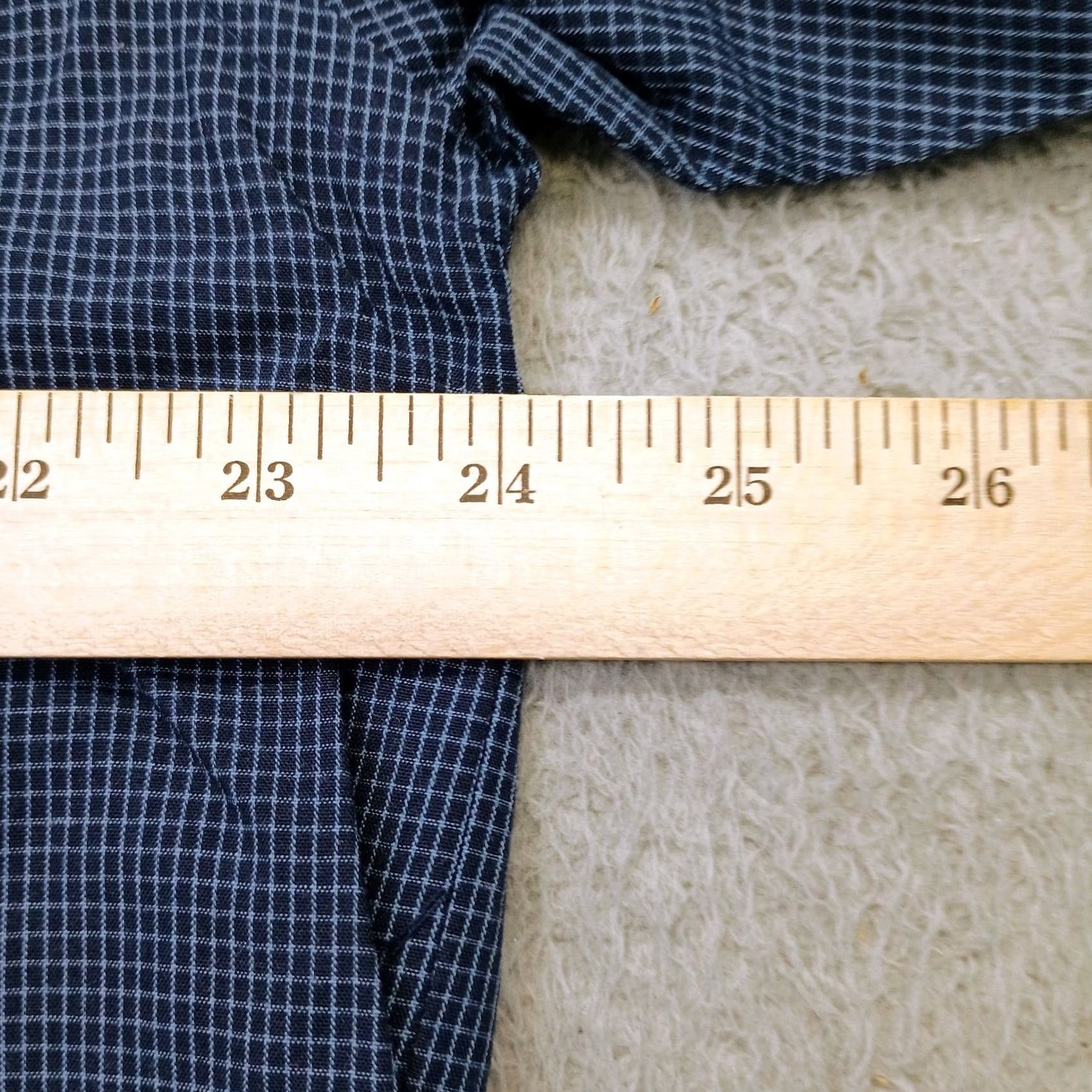 Van Heusen Van Heusen Dress Shirt Mens L Blue Gingham Wrinkle Free Button Up Size 42R - 3 Thumbnail