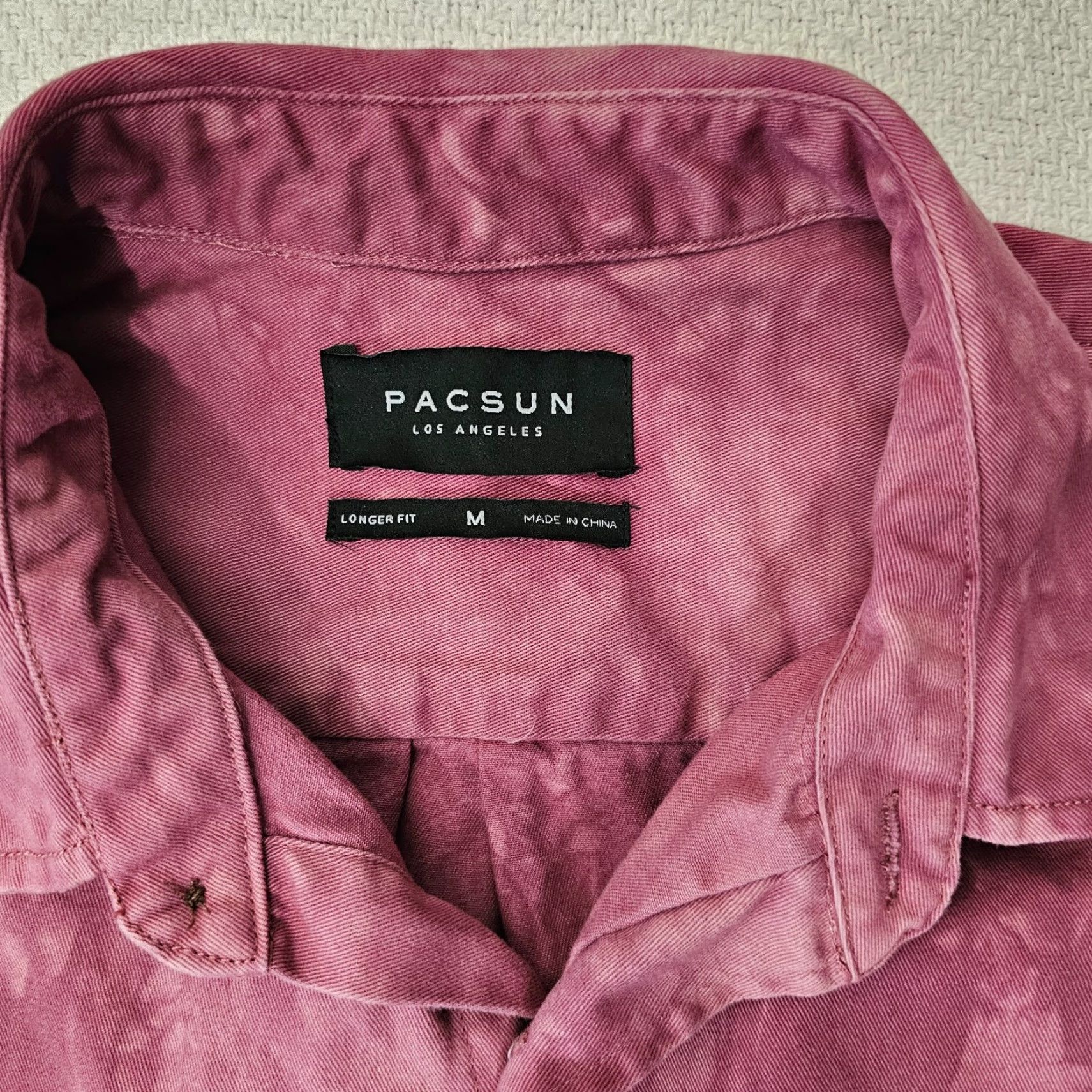 Pacsun Pacsun Brand Long Sleeve Button Down Shirt Longer Fit Men's Size Medium Red Tie Dye Button-Up PacSun Cotton Shirt Size US M / EU 48-50 / 2 - 2 Thumbnail