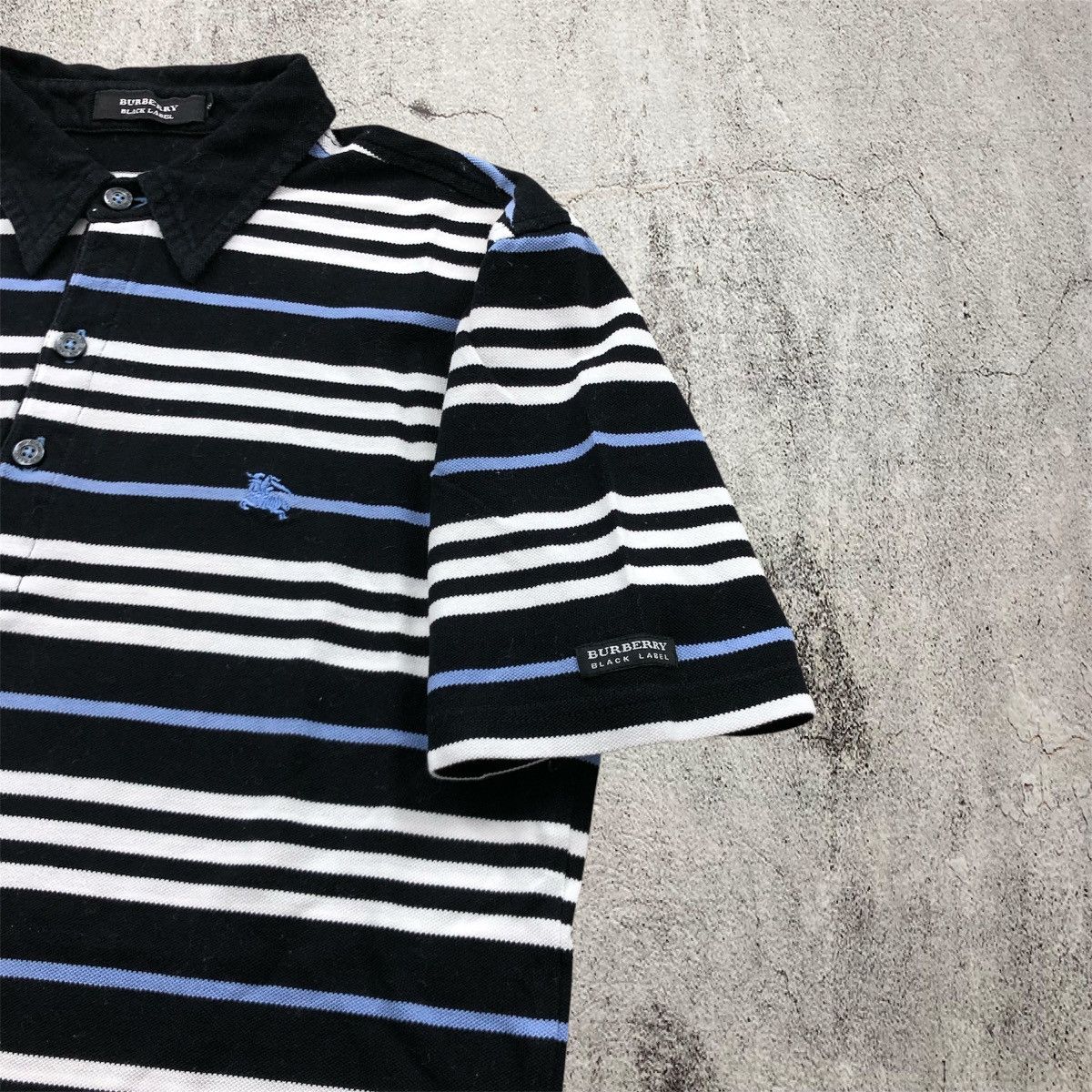 Burberry Vintage Burberry Black Label Polo T-shirt Stripe Luxury Size US S / EU 44-46 / 1 - 6 Thumbnail