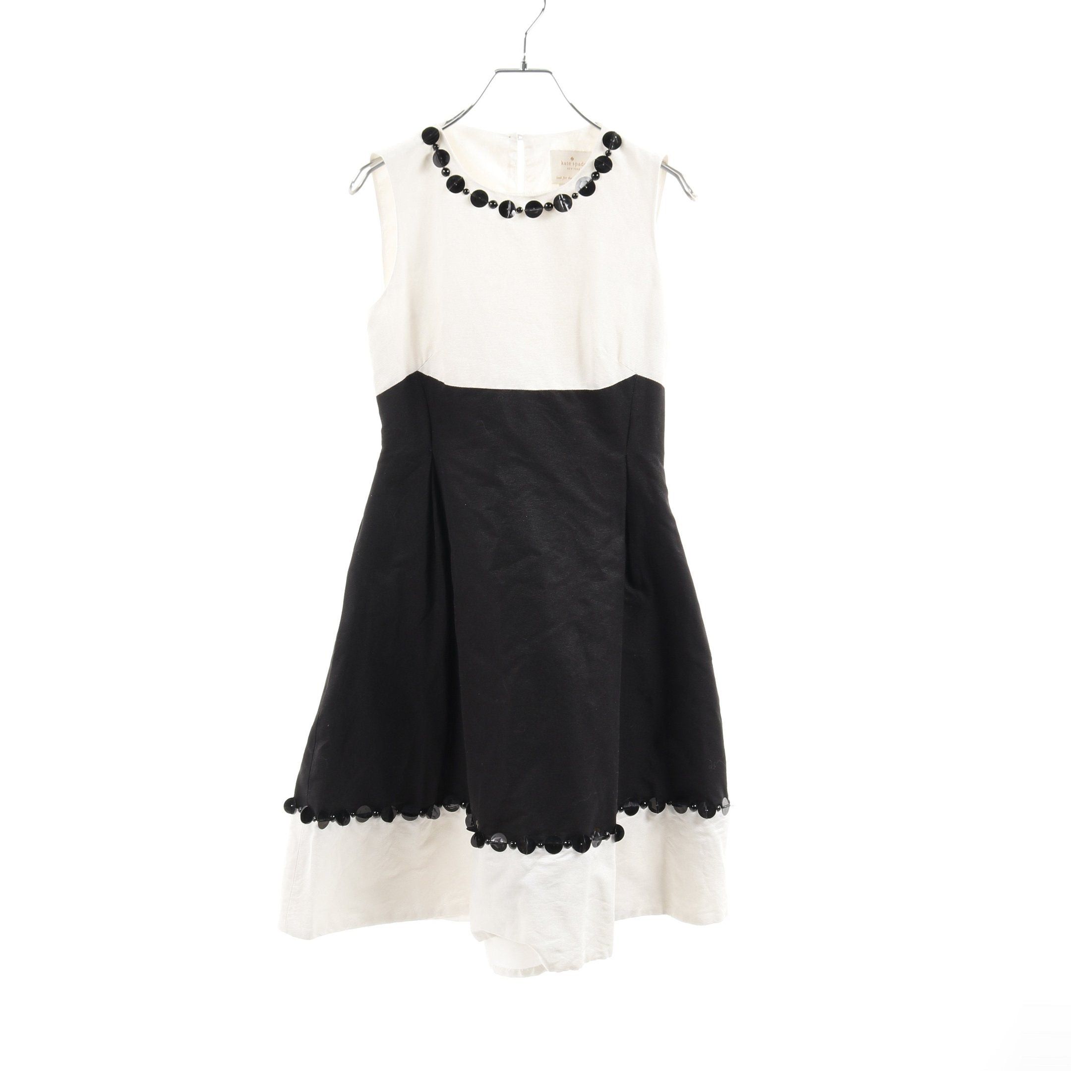 Kate Spade Kate Spade One Piece Silk Black White Sequin Size ONE SIZE - 1 Thumbnail