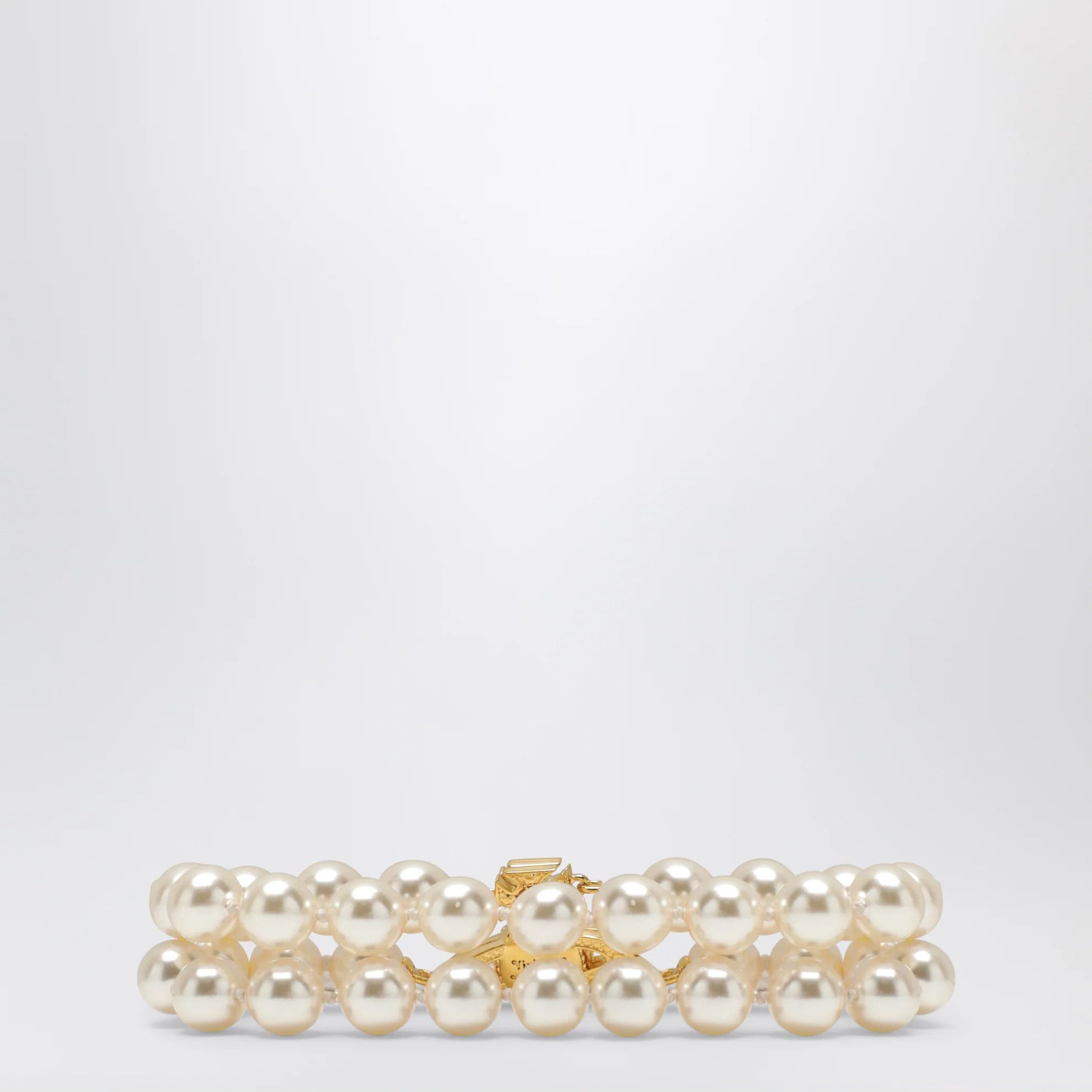 Vivienne Westwood o1d2blof0526 Size: 2 / Two-row Bracelet With Pearls in Gold Size ONE SIZE - 3 Thumbnail