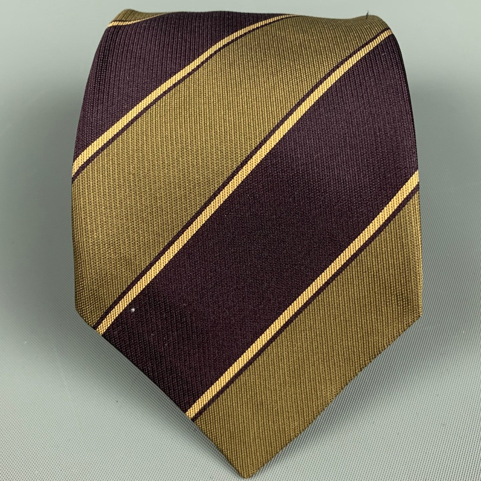 Vintage VINTAGE Purple Taupe Diagonal Stripe Tie Size ONE SIZE - 1 Thumbnail