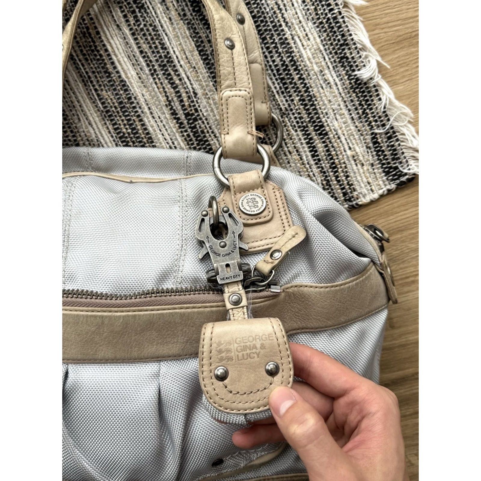 George Gina & Lucy VINTAGE GGL George Gina & Lucy Tote Bag Women Medium Gray Clay 90s City Classic Retro Designer US Streetwear Tote Bag Size ONE SIZE - 4 Thumbnail