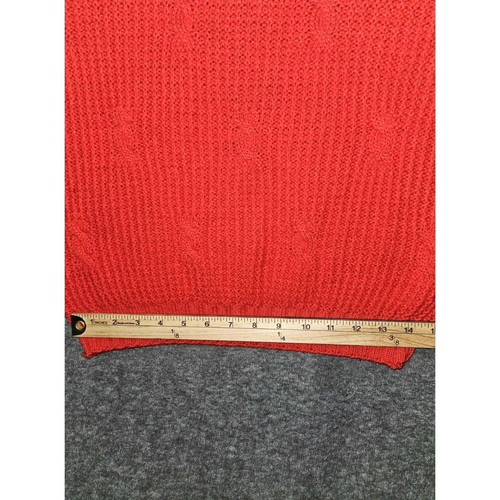 Pendleton VINTAGE Pendleton Sweater Women's M Red Wool Mock Neck Cable Knit USA Size M / US 6-8 / IT 42-44 - 5 Thumbnail