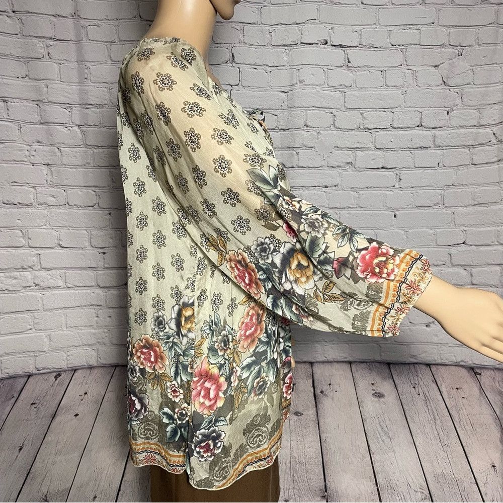 Other New Tempo Paris Silk Viscose Floral Top Made In Italy Size Size L / US 10 / IT 46 - 3 Thumbnail