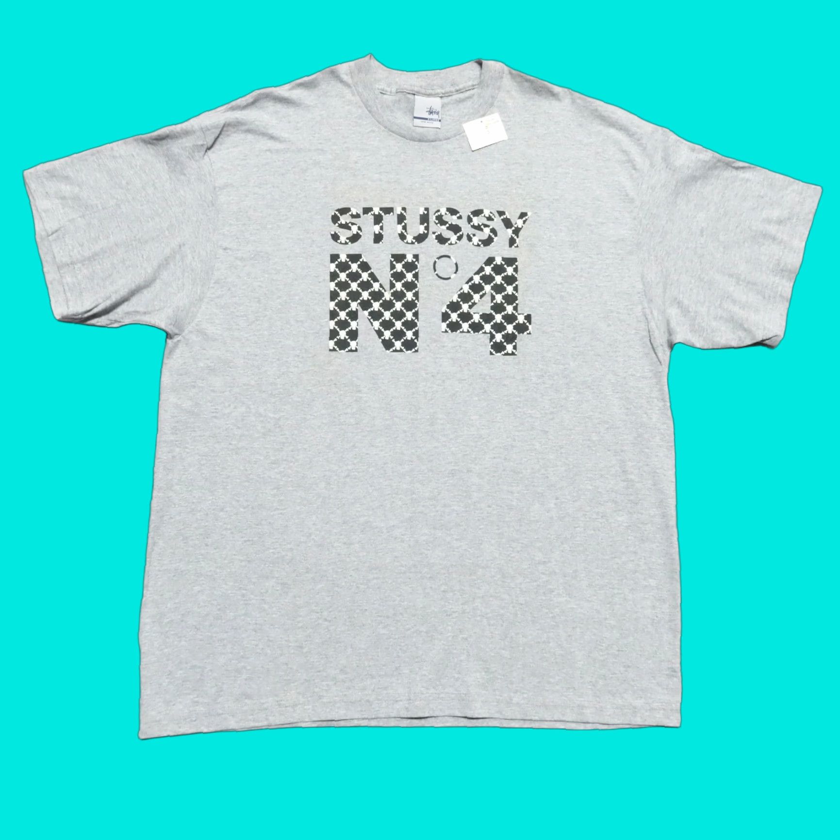 Vintage Vintage Stussy Shirt XL Heather Grey Deadstock No.4 Logo Shirt Mens XS? Size US XL / EU 56 / 4 - 1 Thumbnail