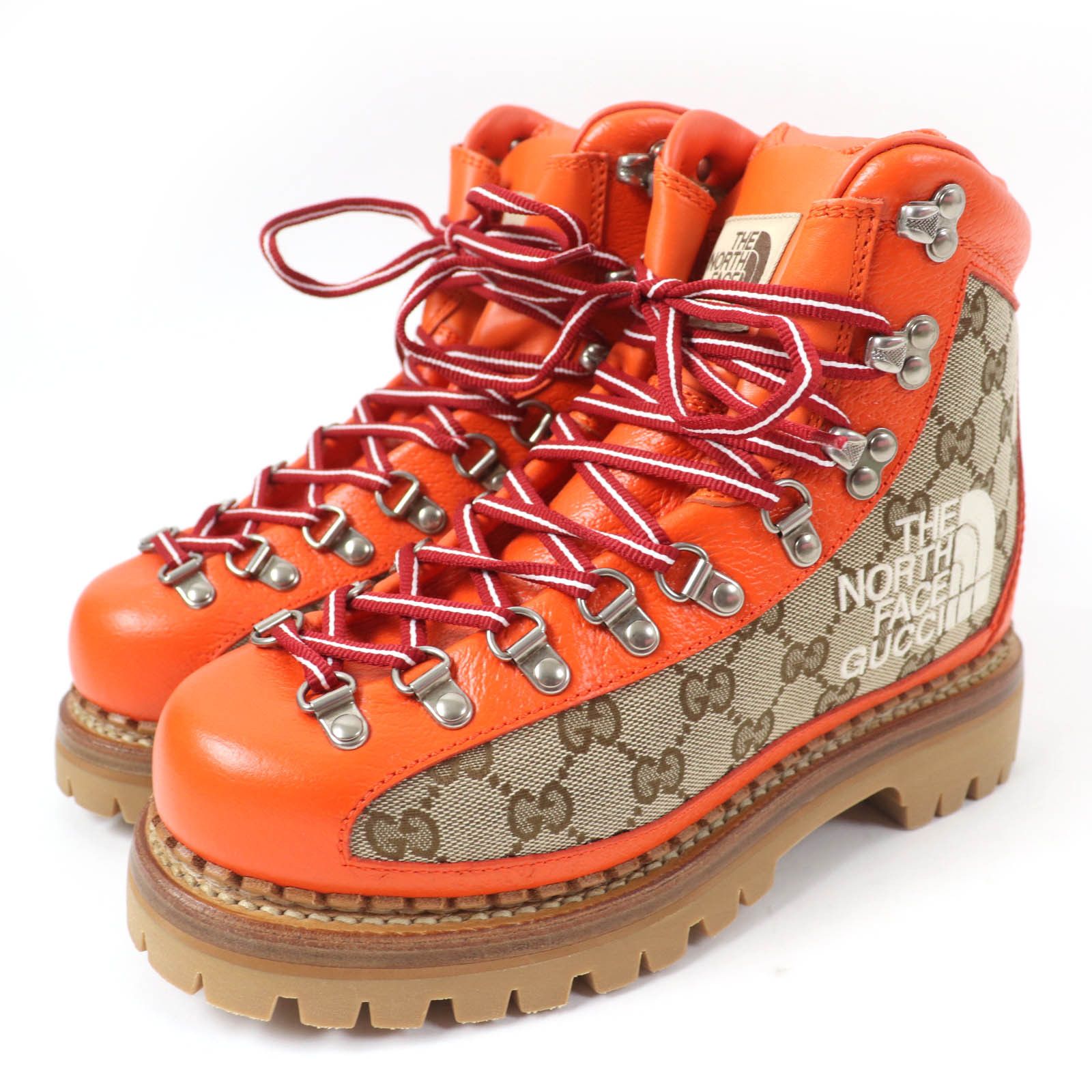 Gucci Gucci×The North Face Trekking Boots GG Canvas Boots Canvas Shoes 679927 in Orange, Women's