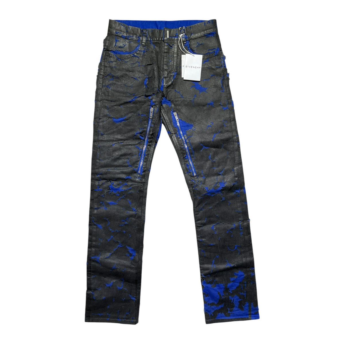 Givenchy Crackled thigh zip denim Size US 29 - 1 Thumbnail