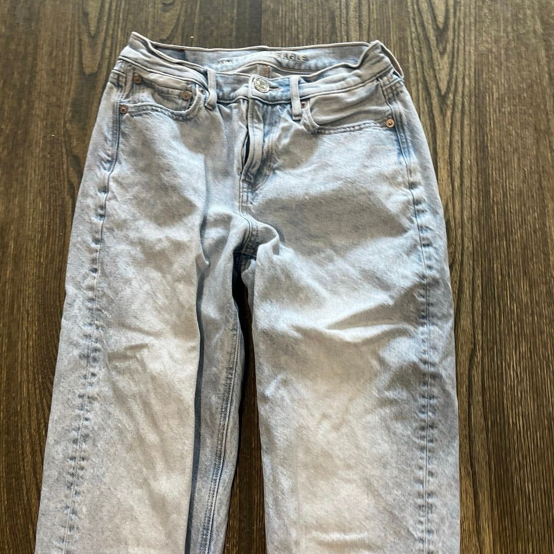 American Eagle Outfitters American Eagle 90's Straight Jeans High Rise Blue Size 0 Size 25" / US 0 / IT 36 - 4 Thumbnail