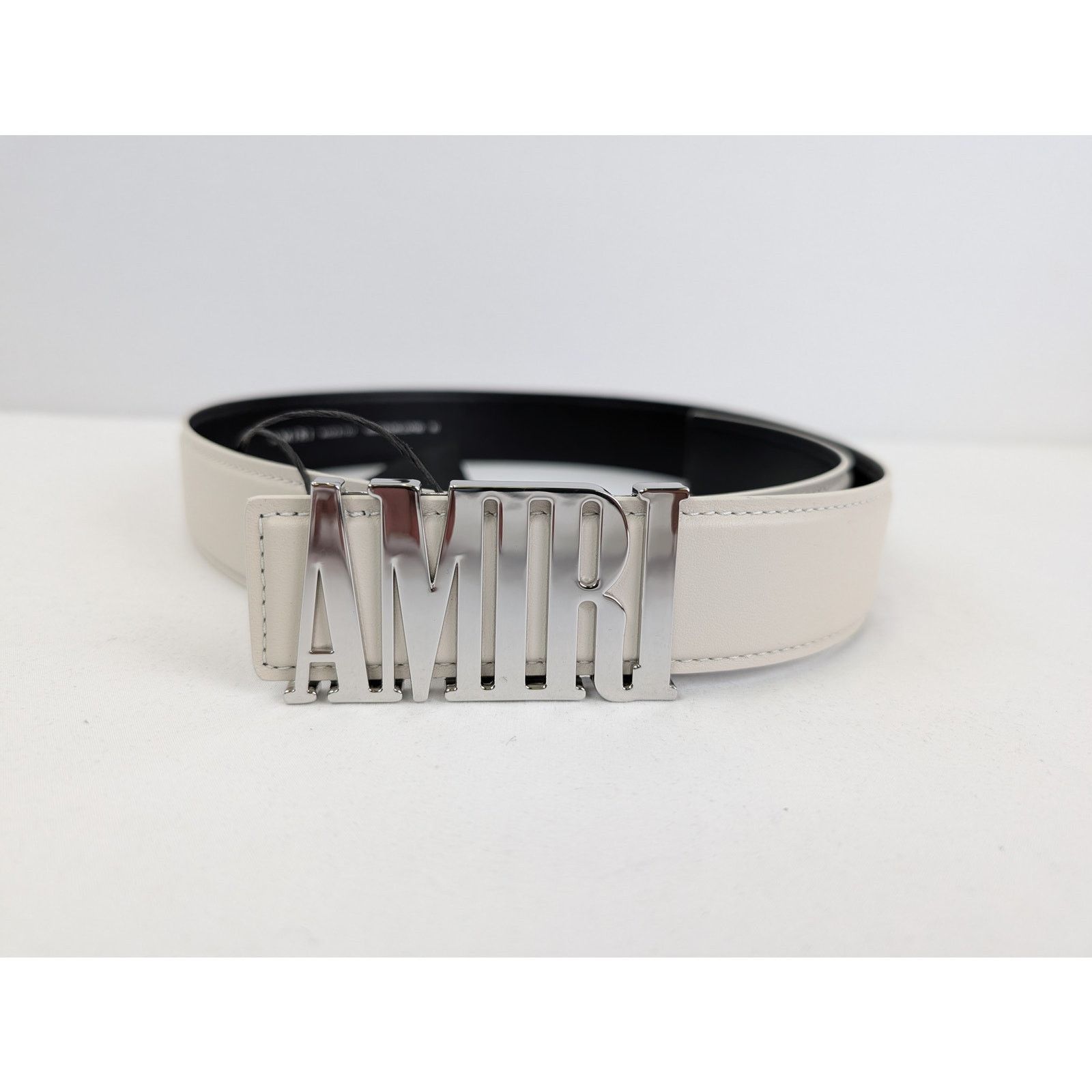Amiri o1rshd1 Q:2 / Size: 75cm / Nappa Amiri 4cm Belt in Alabaster Size 30 - 2 Thumbnail