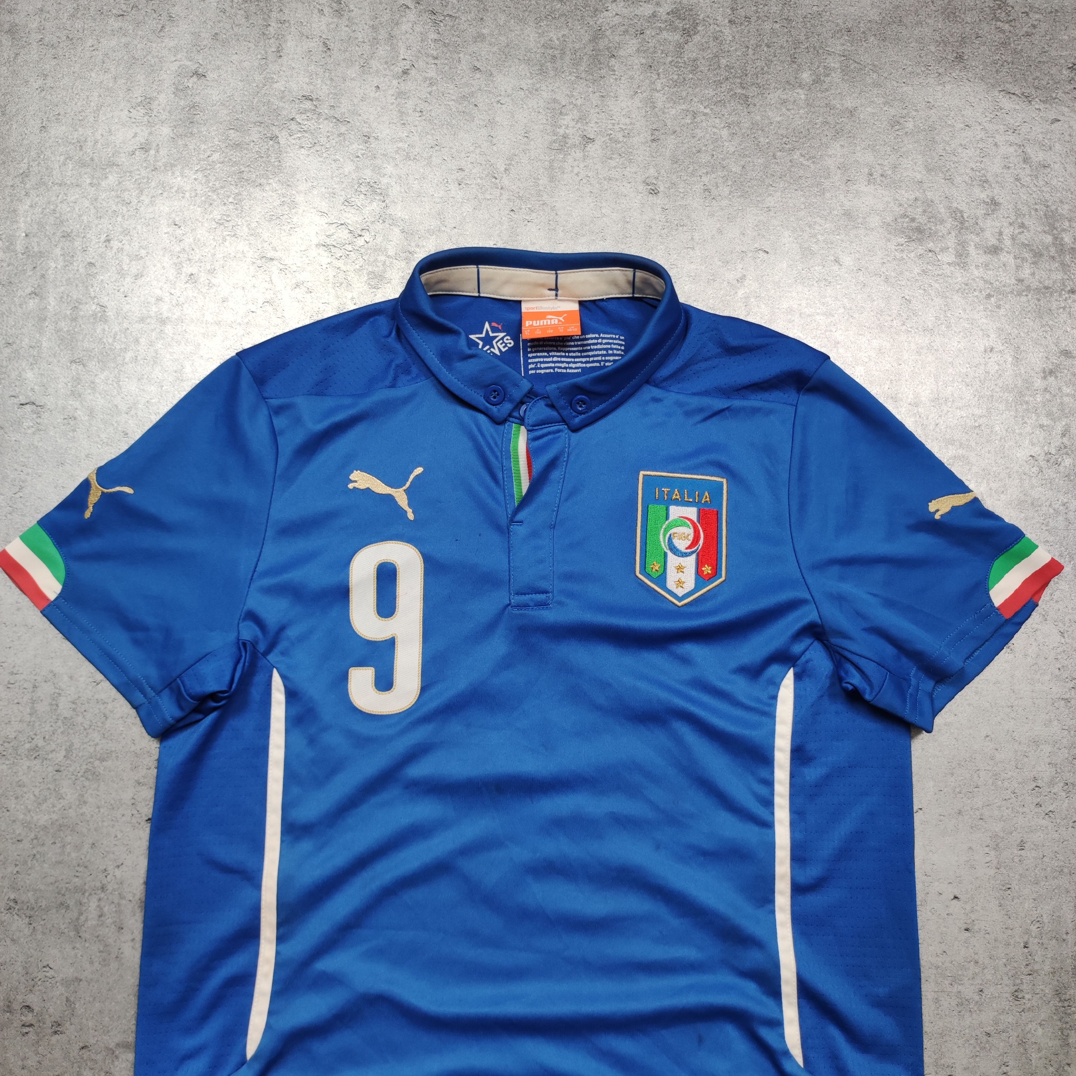 Puma Vintage 2014 World Cap Italy National #9 Balotelli Jersey Size US XXS / EU 40 - 3 Thumbnail