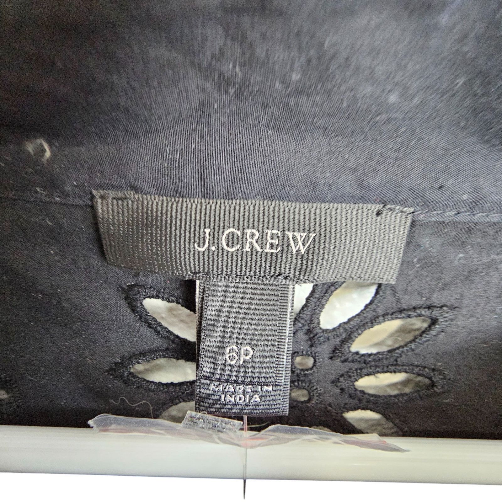 J.Crew J. Crew Womens Funnel Neck Eyelet Shirt Size 6P Black Summer Size M / US 6-8 / IT 42-44 - 8 Thumbnail