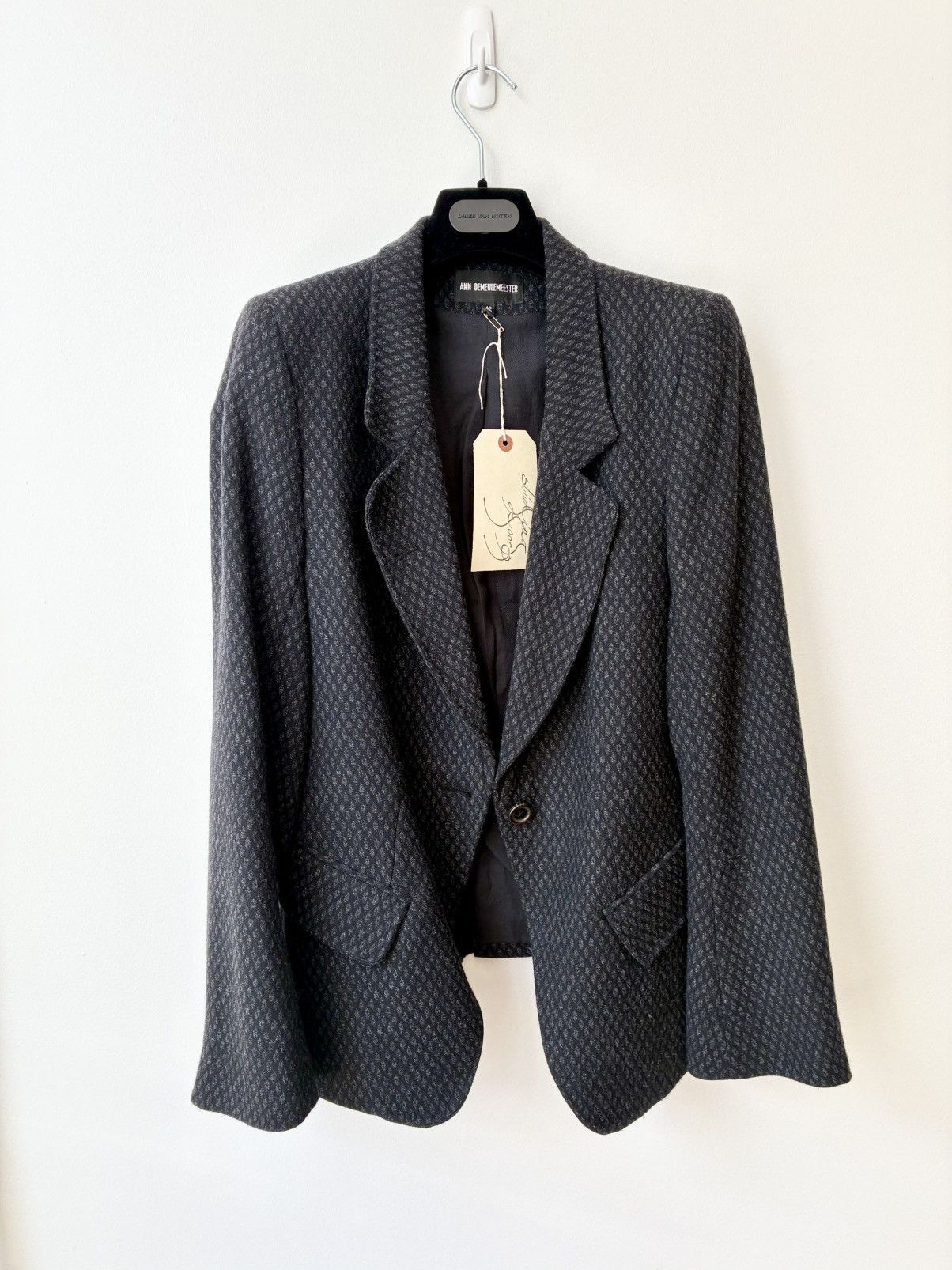 Ann Demeulemeester Ann Demeulemeester Archive Diamond Print One Button Blazer Size US XS / EU 42 / 0 - 20 Thumbnail