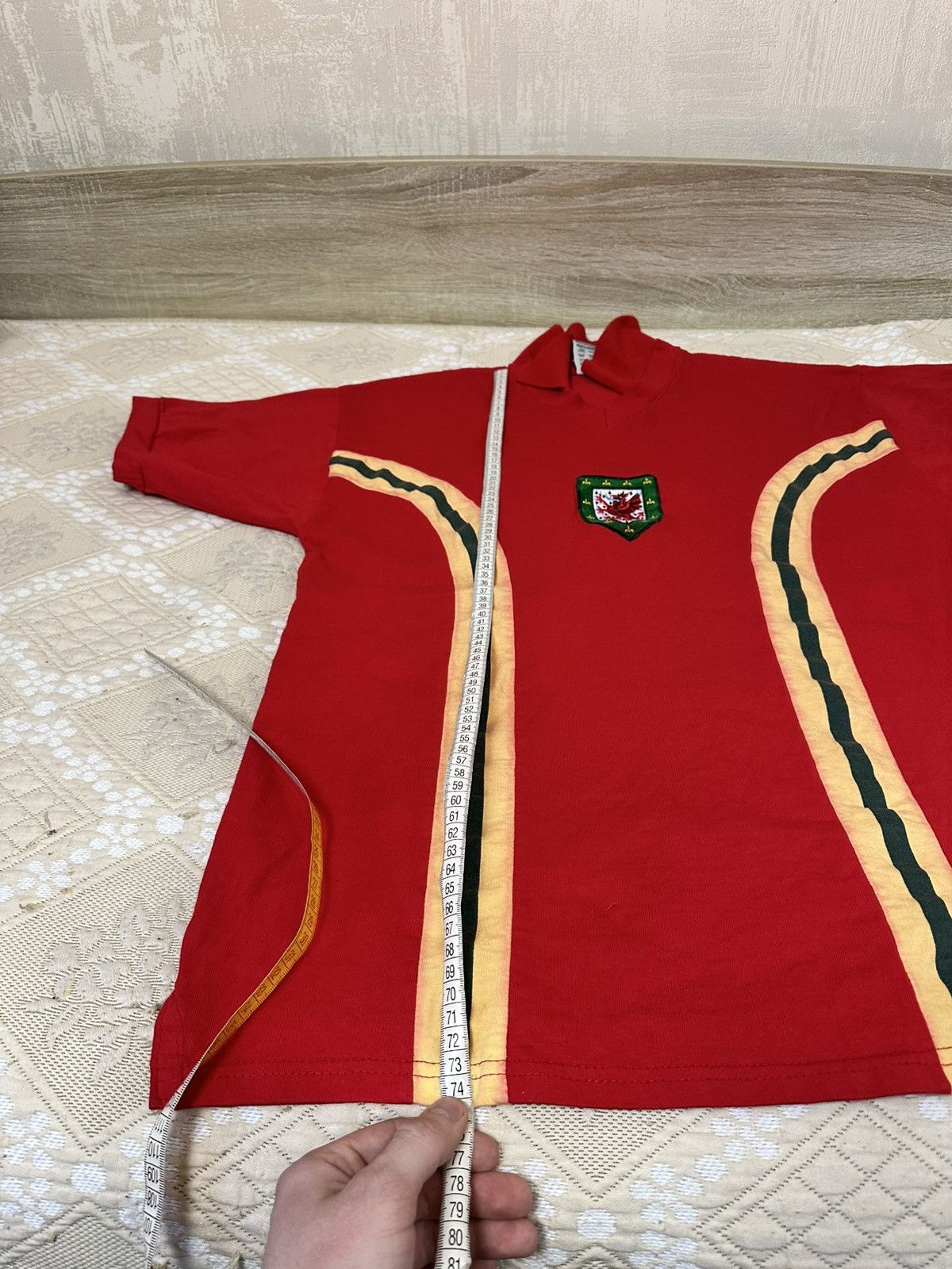 Vintage 🔥 Wales 1976-1979 Football Retro T Shirt Jersey England Size US L / EU 52-54 / 3 - 11 Thumbnail