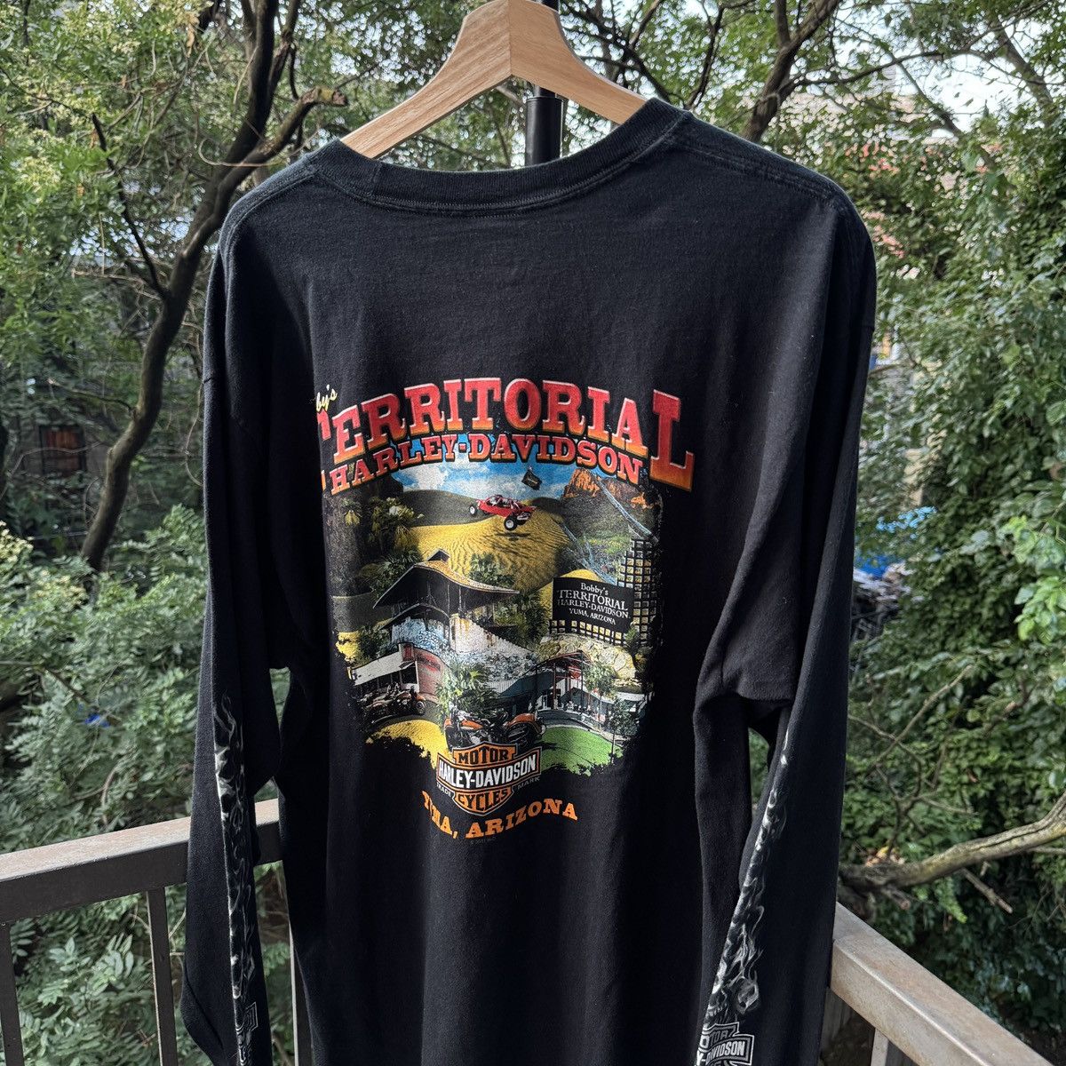 Harley Davidson Vintage Harley Davidson Skull Ghost Flame Longsleeve Chopper Size US XL / EU 56 / 4 - 5 Thumbnail