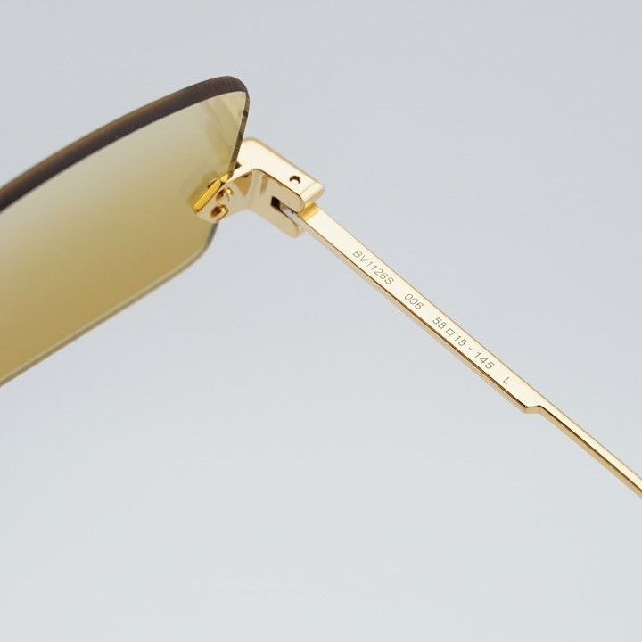 Bottega Veneta Bottega Veneta BV1126S 006 Sunglasses Gold Rectangle Frame Size ONE SIZE - 8 Thumbnail