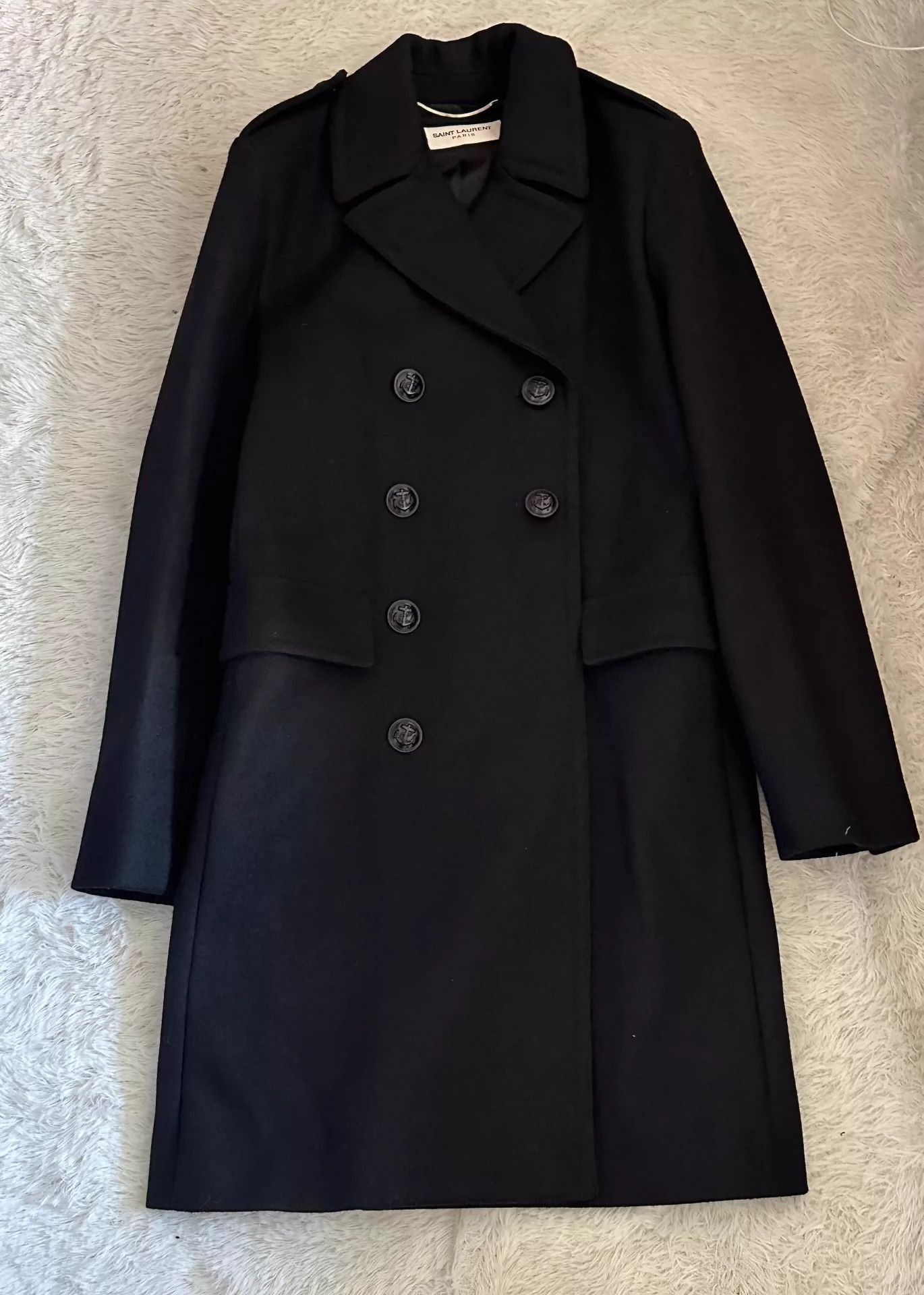 Saint Laurent Paris Saint Laurent Paris 14fw Navy Coat Size US S / EU 44-46 / 1 - 1 Thumbnail