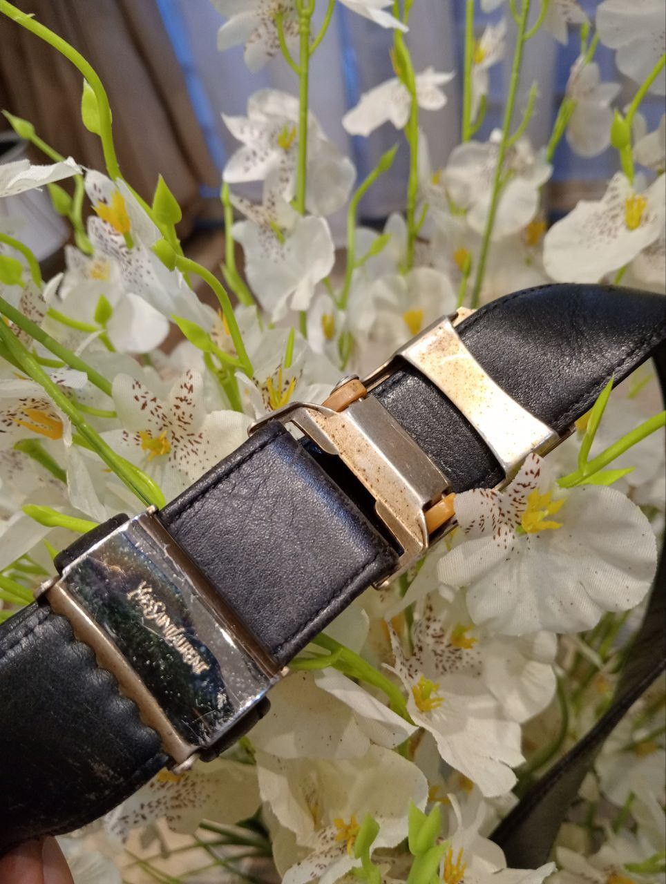 Yves Saint Laurent VINTAGE YVES SAINT LAURENT LEATHER BELT - BLACK Size ONE SIZE - 4 Thumbnail