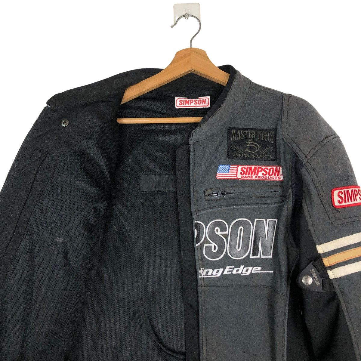 Hein Gericke 🔥VINTAGE DRAG RACING BIKER MOTORCROSS SIMPSON BIG LOGO Size US L / EU 52-54 / 3 - 12 Thumbnail