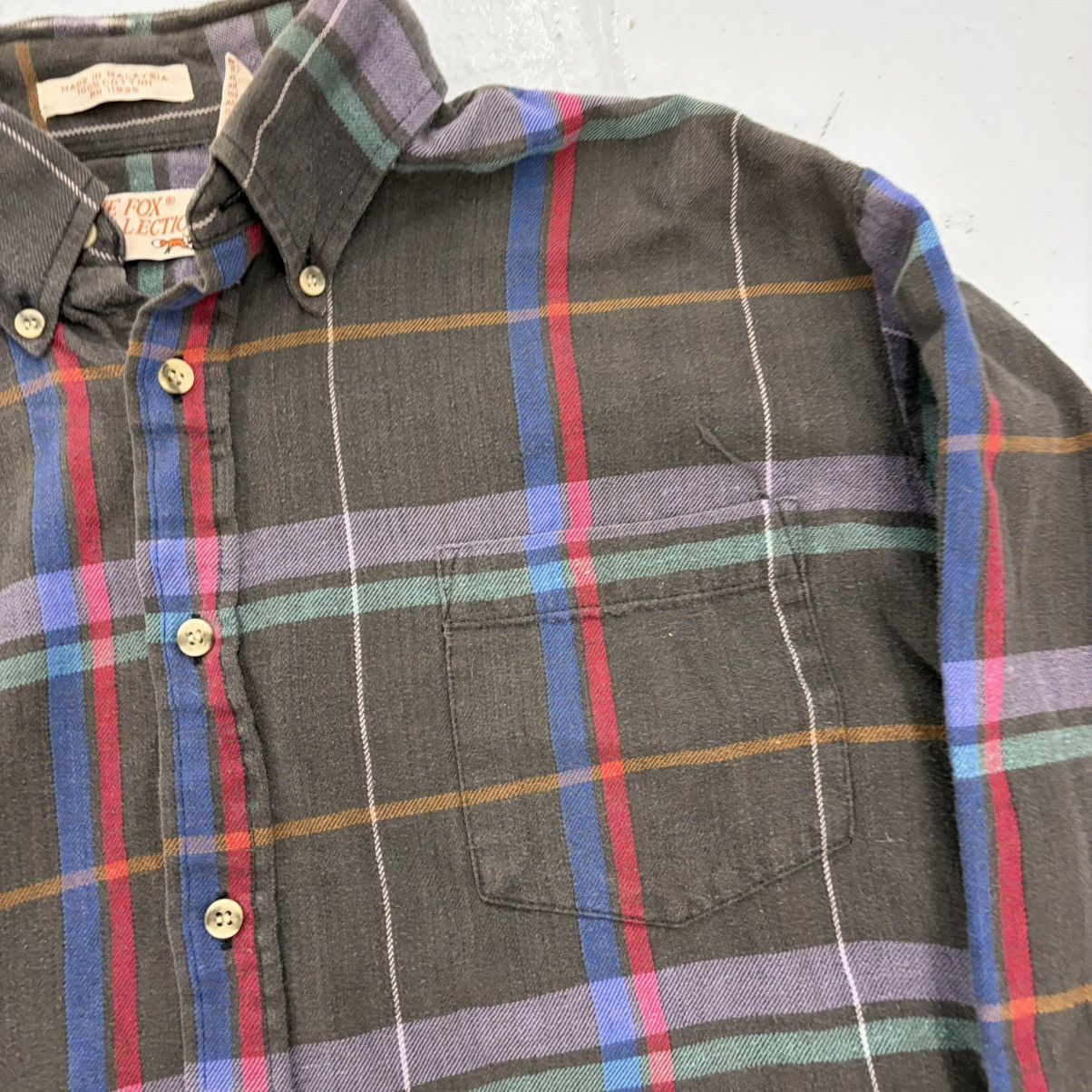 Sears Vintage 80s Sears Black Plaid Cotton Flannel Shirt Size US L / EU 52-54 / 3 - 2 Thumbnail